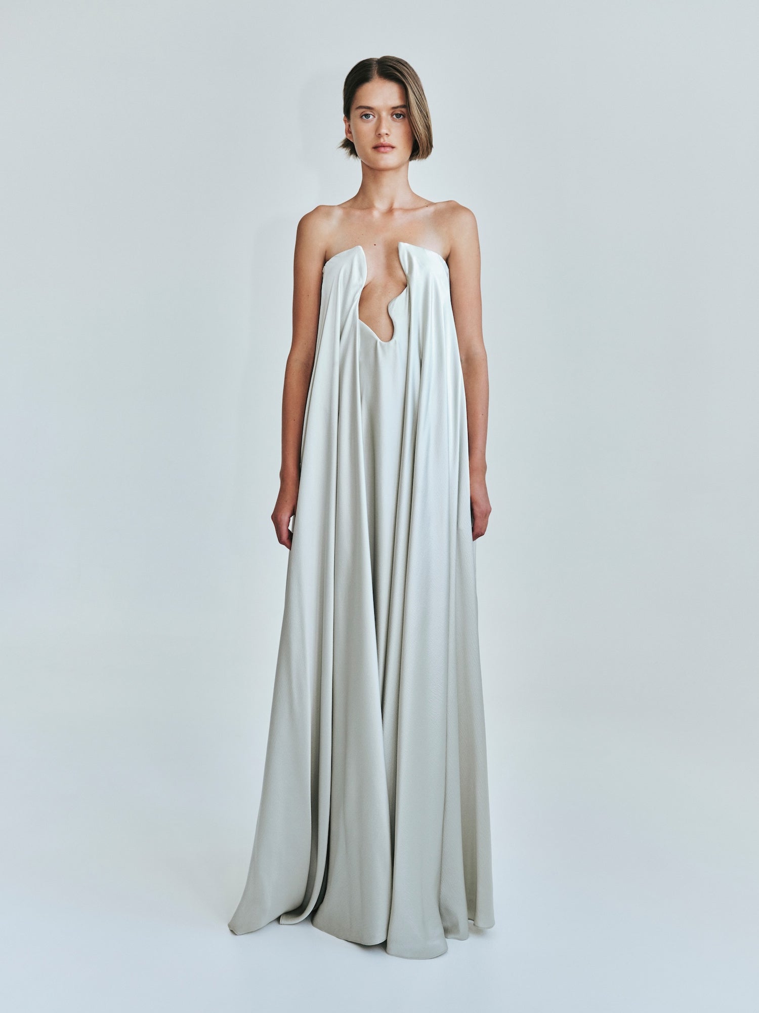 Textured Silk Salacia Strapless Gown