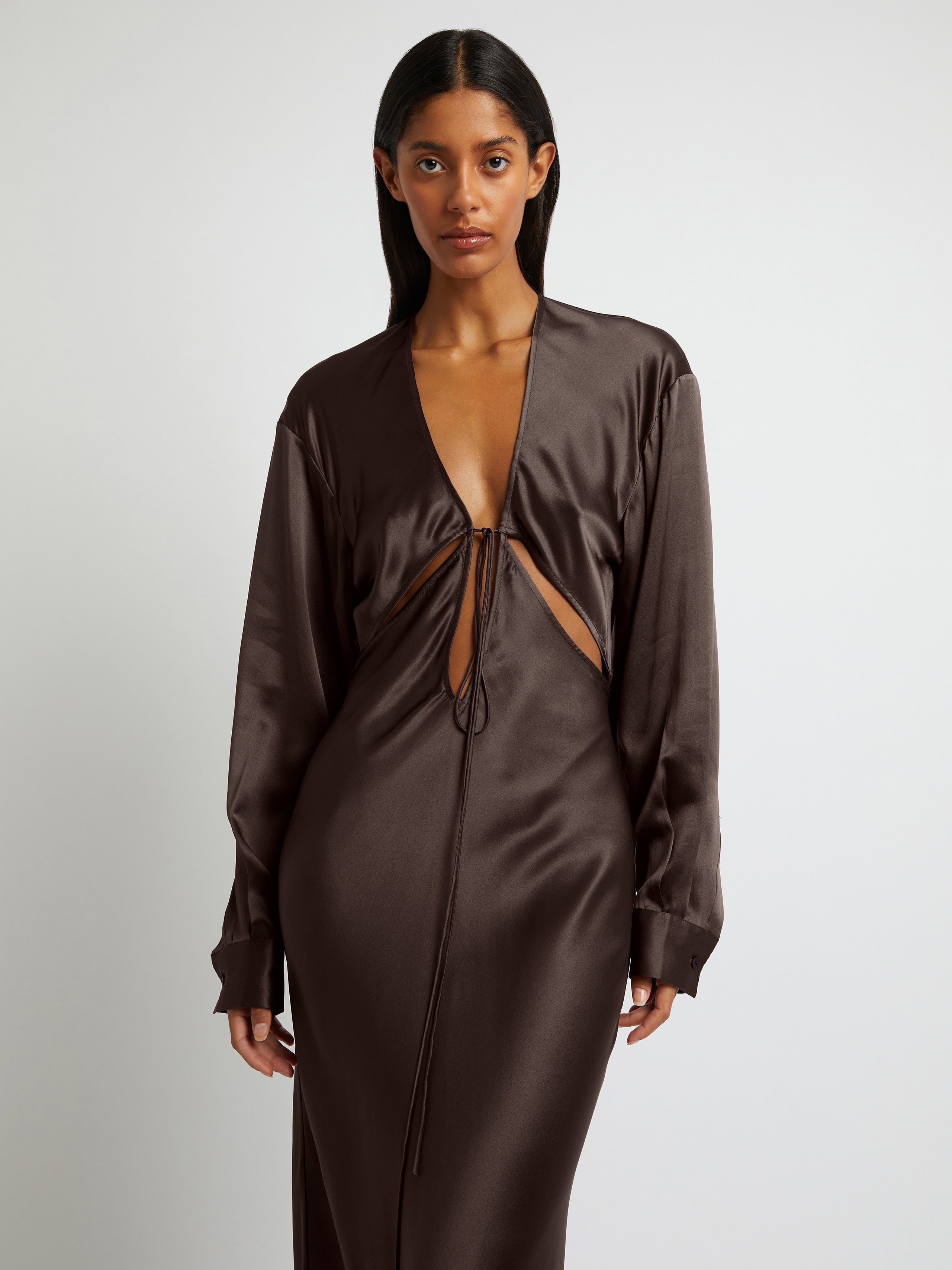 Triquetra Front Tie Shirt Dress