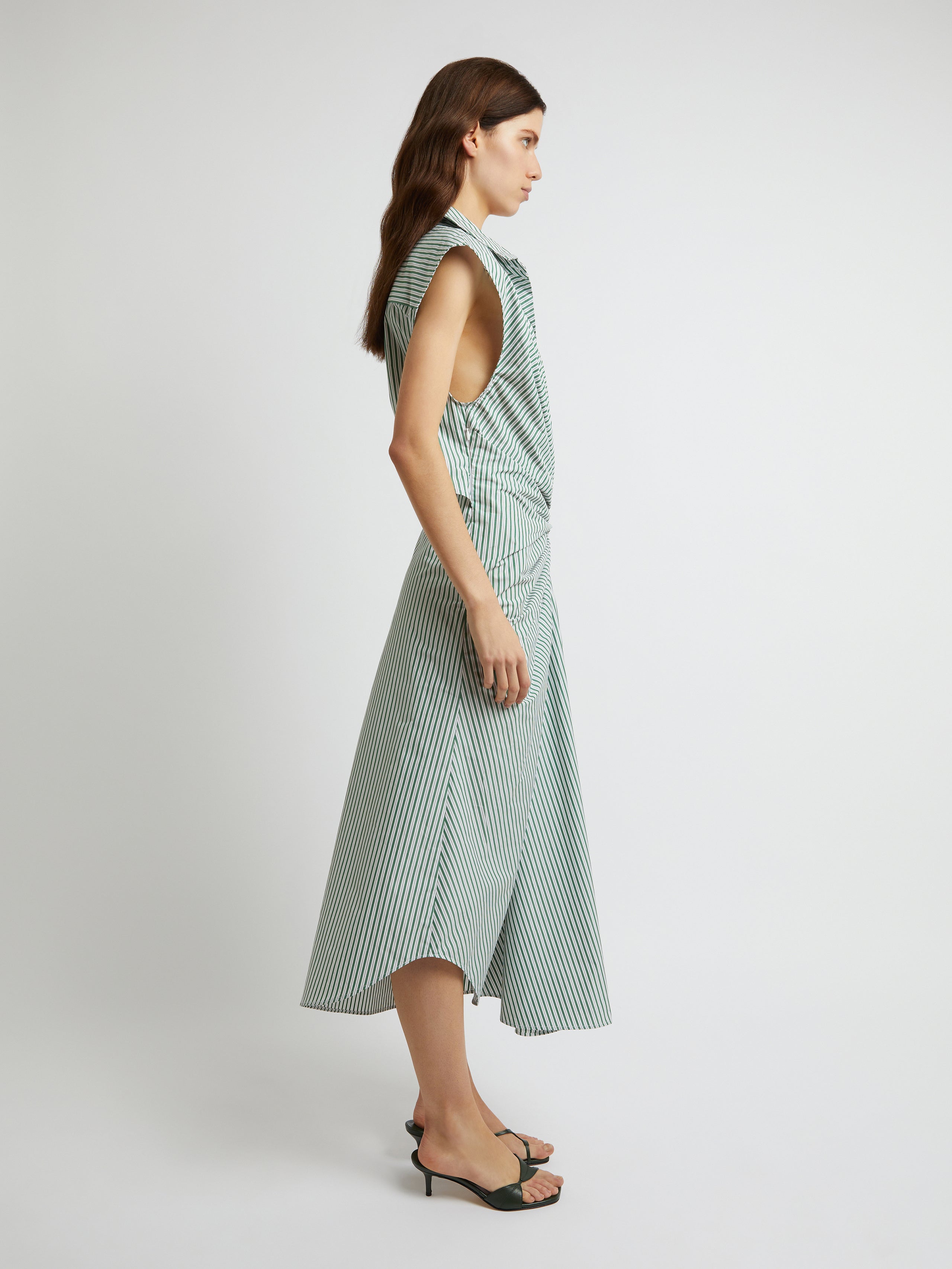 El Condesito Stripe Folia Buckle Shirt Dress