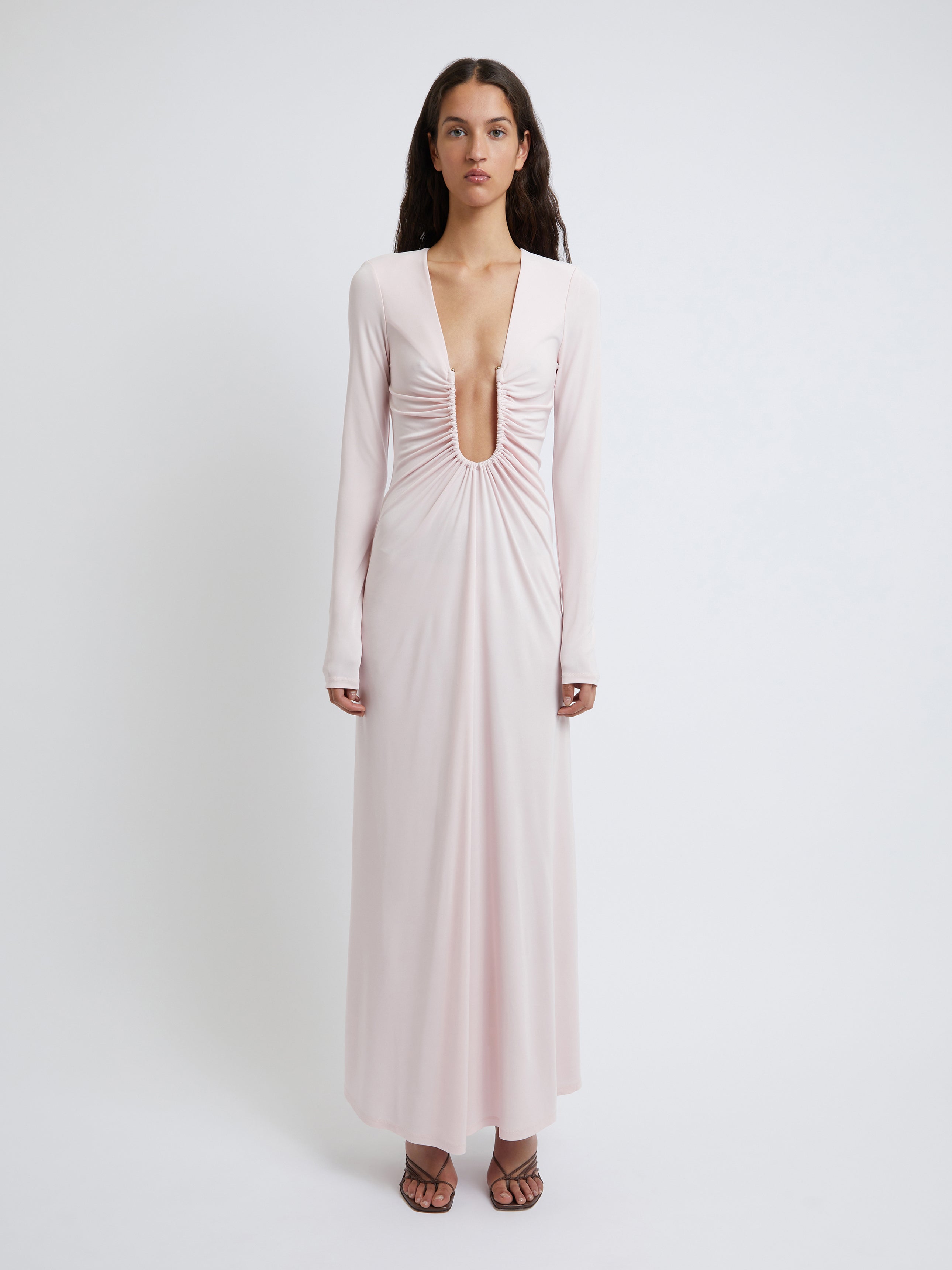 Arced Palm Long Sleeve Dress