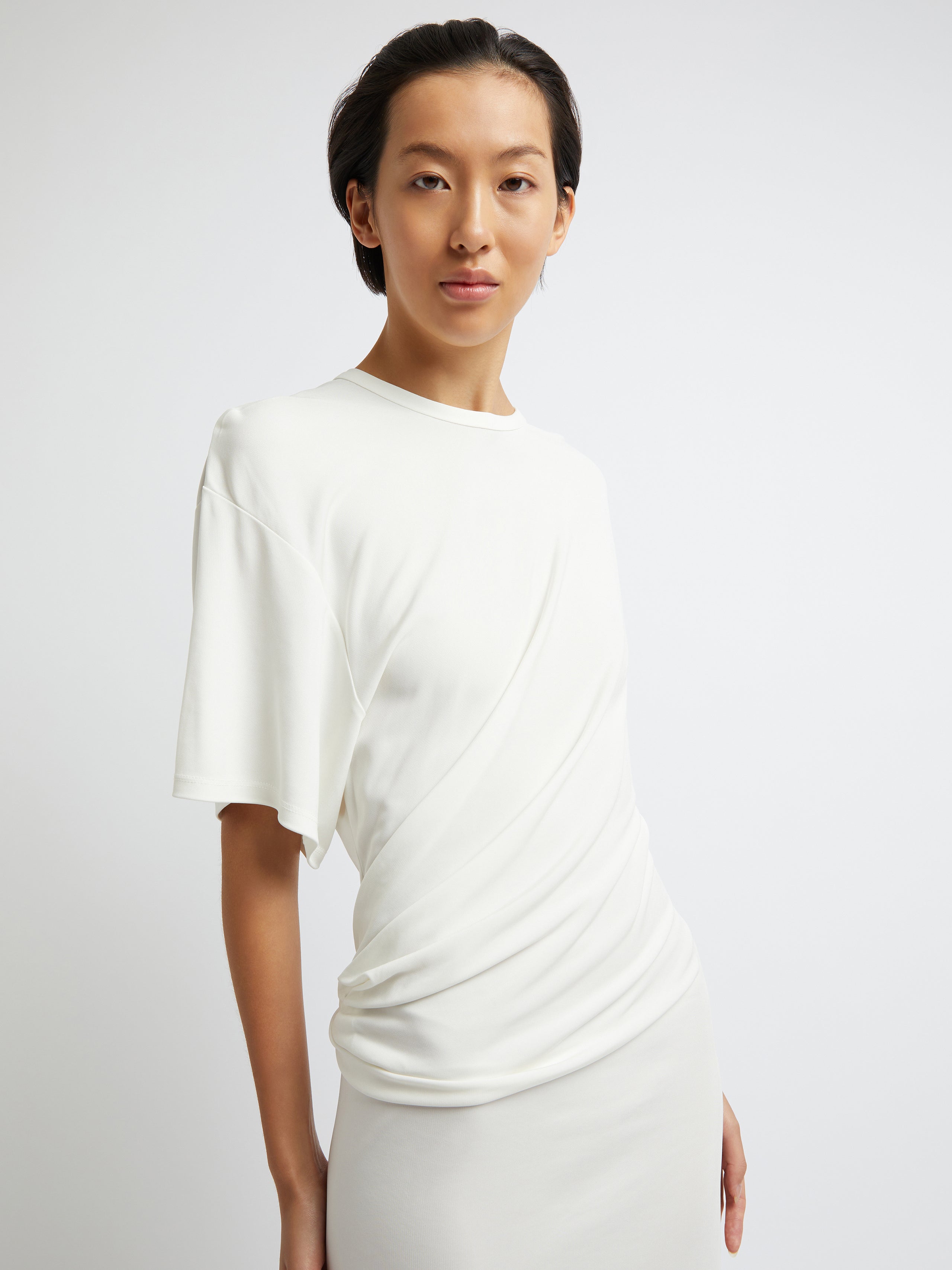 Vivenda Side Cowl Tee Dress