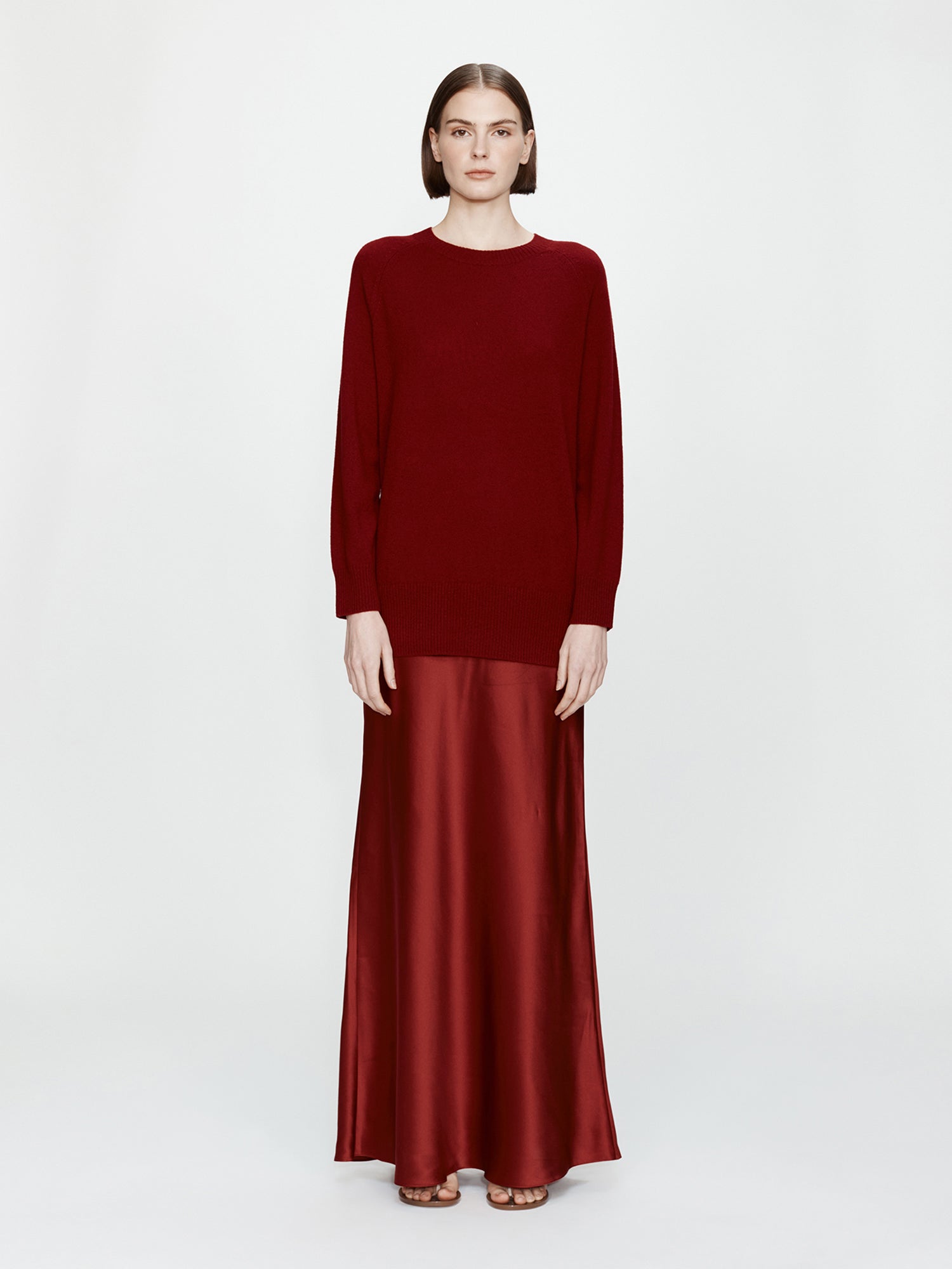 christopher esber monument cashmere and silk satin maxi dress Monument cashmere and silk-satin maxi dress - brown