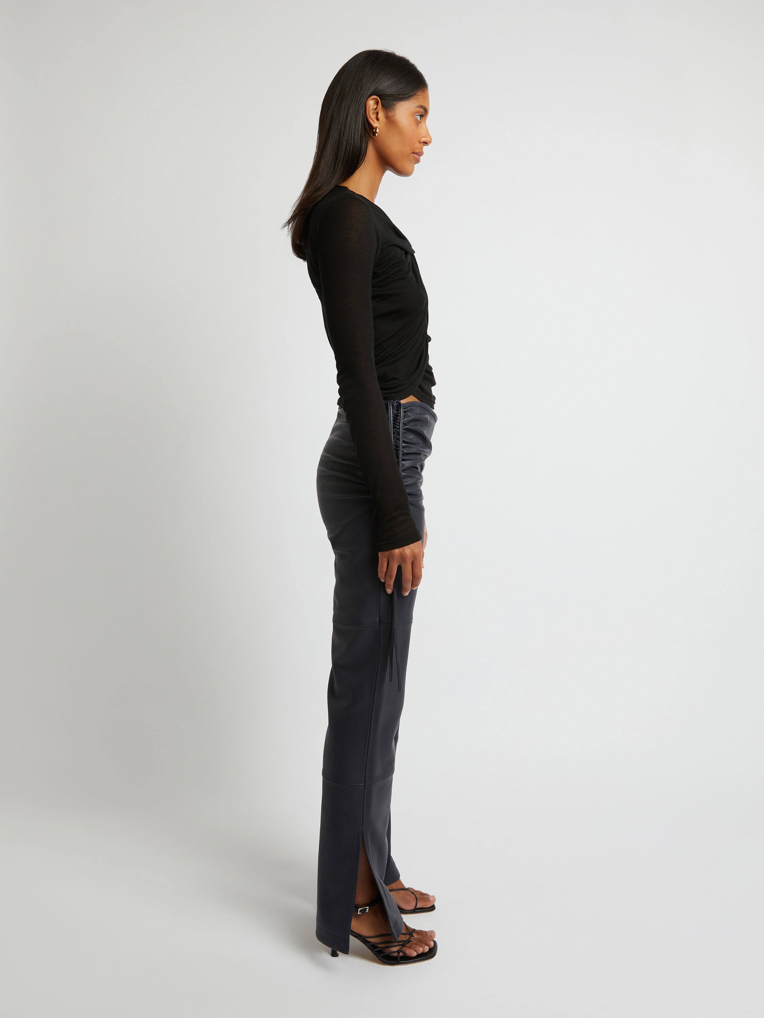 Bertoia Ruched Leather Pant