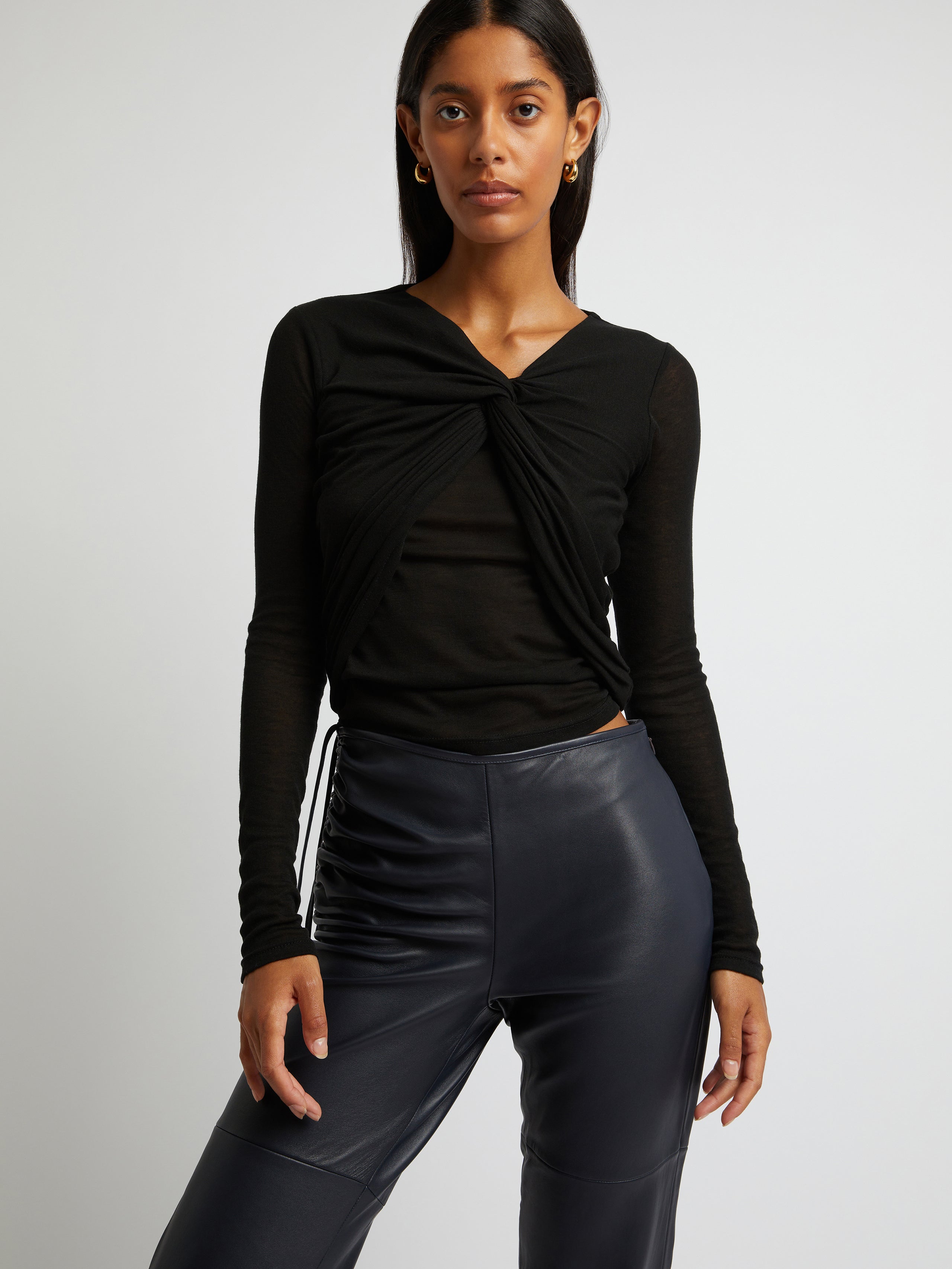 Bertoia Ruched Leather Pant
