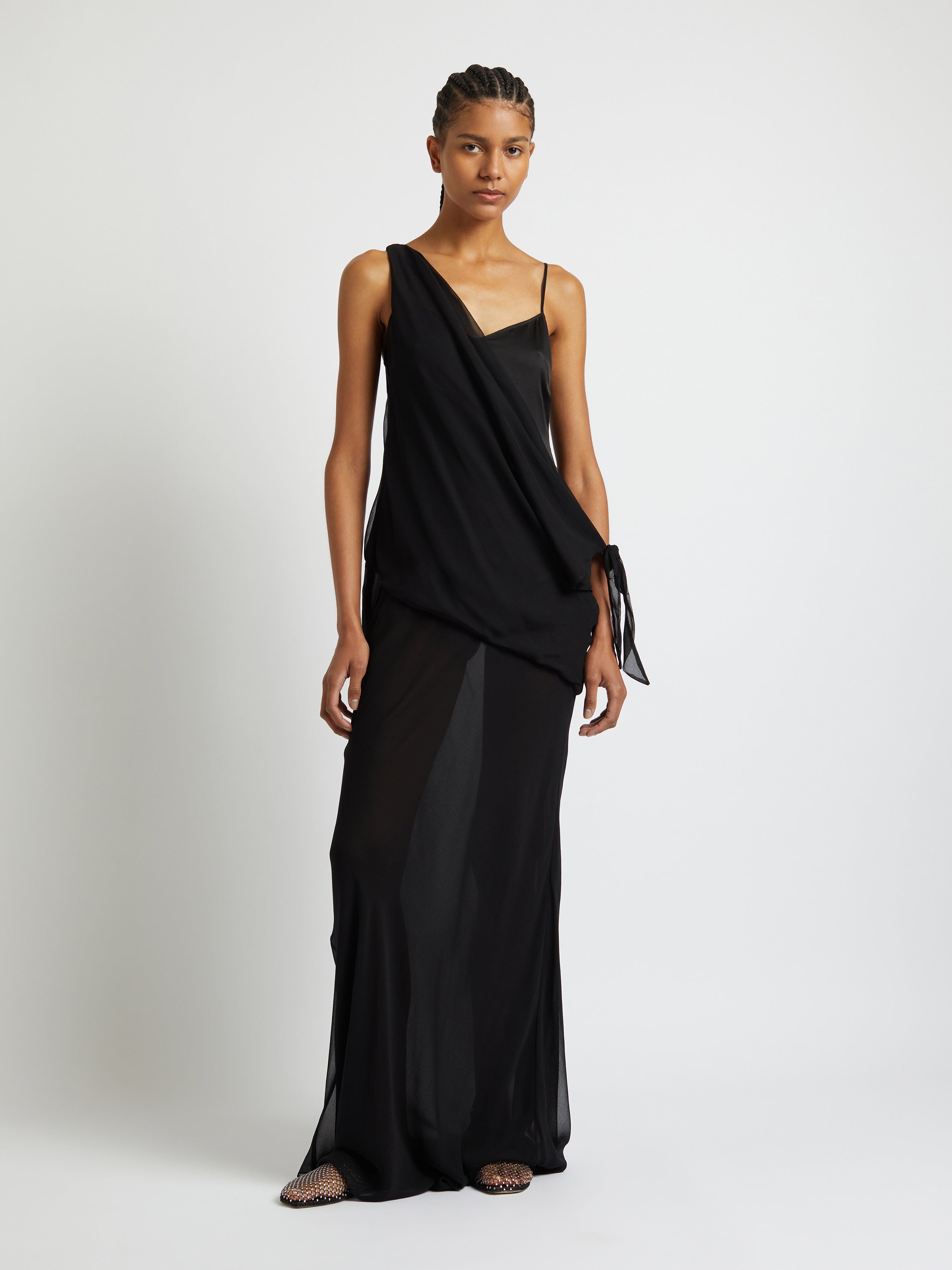 Drifted Silk Side Tie Dress