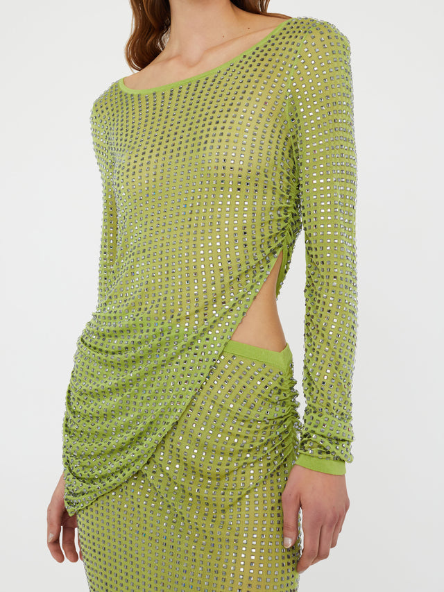 Cirrus Cutaway Long Sleeve Midi Dress
