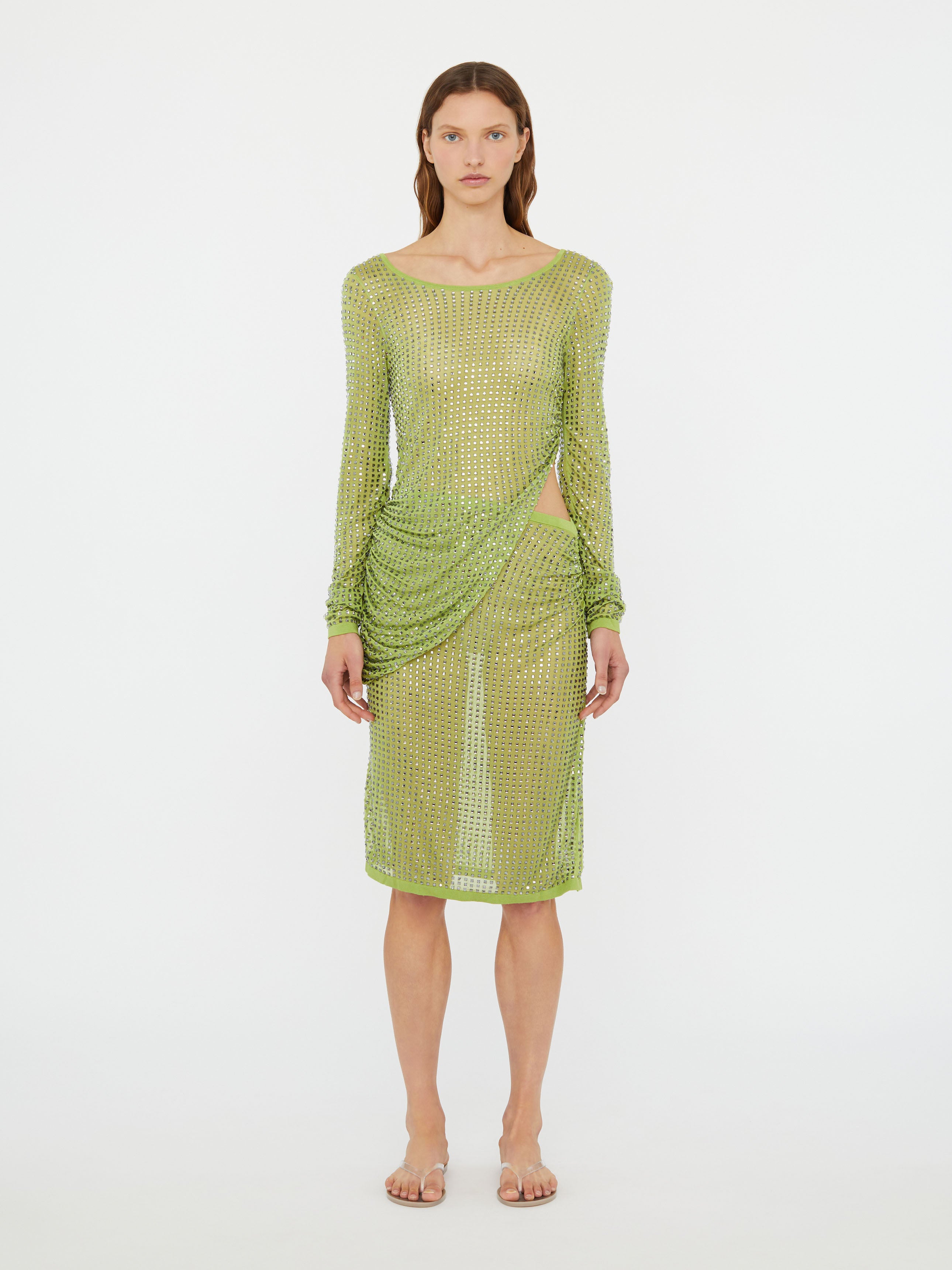 Cirrus Cutaway Long Sleeve Midi Dress