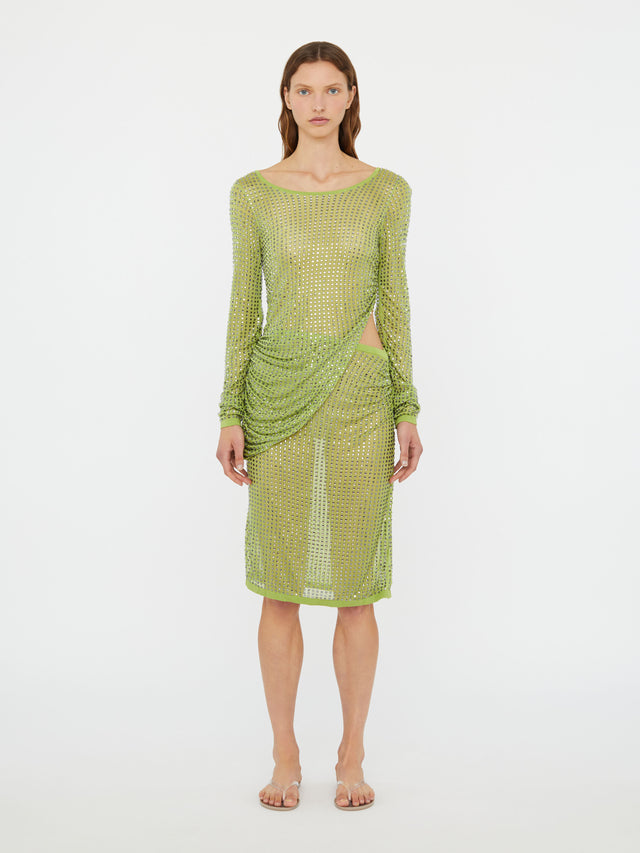 Cirrus Cutaway Long Sleeve Midi Dress