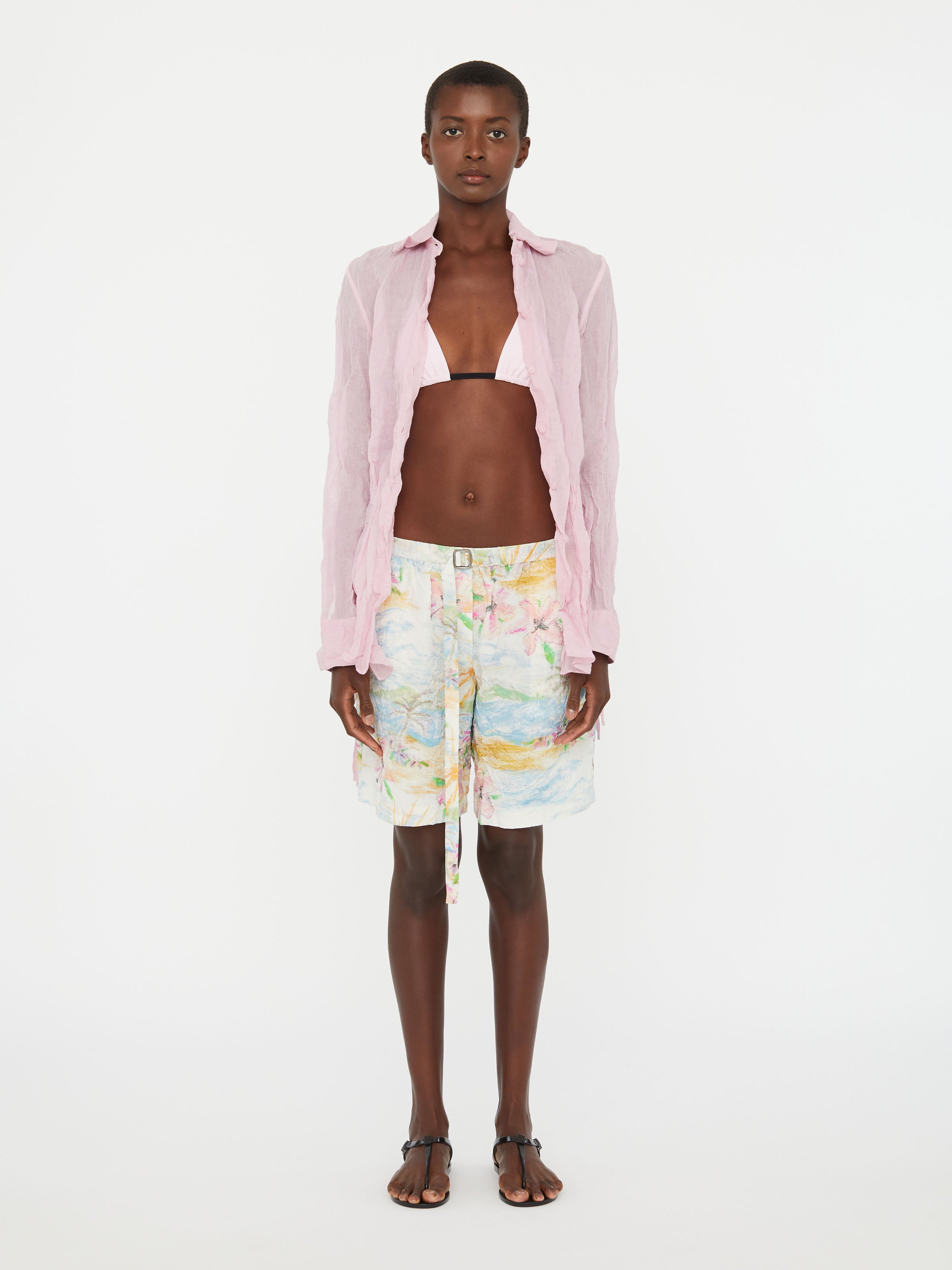 Crushed Side Tie Shirt