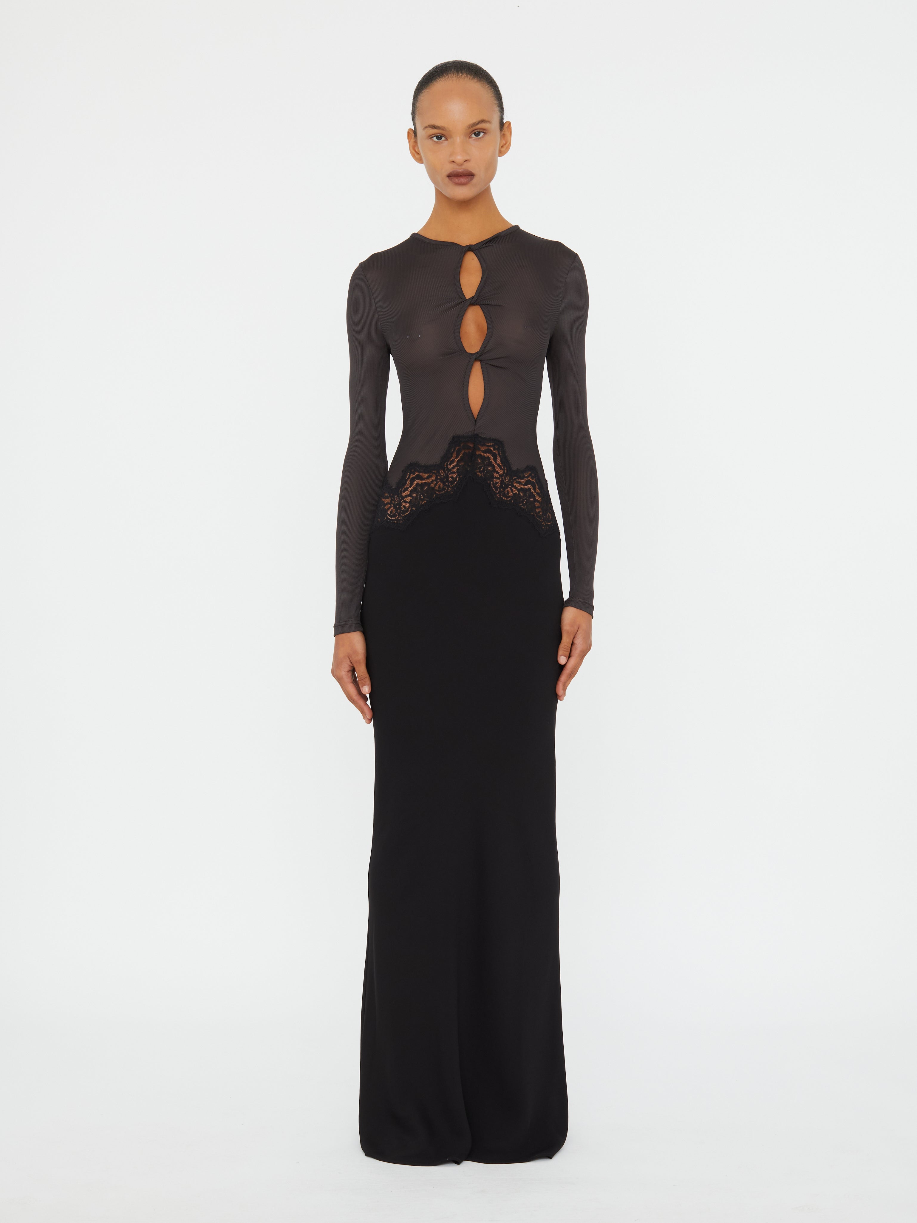 Open Twist Verner Lace Long Sleeve Dress