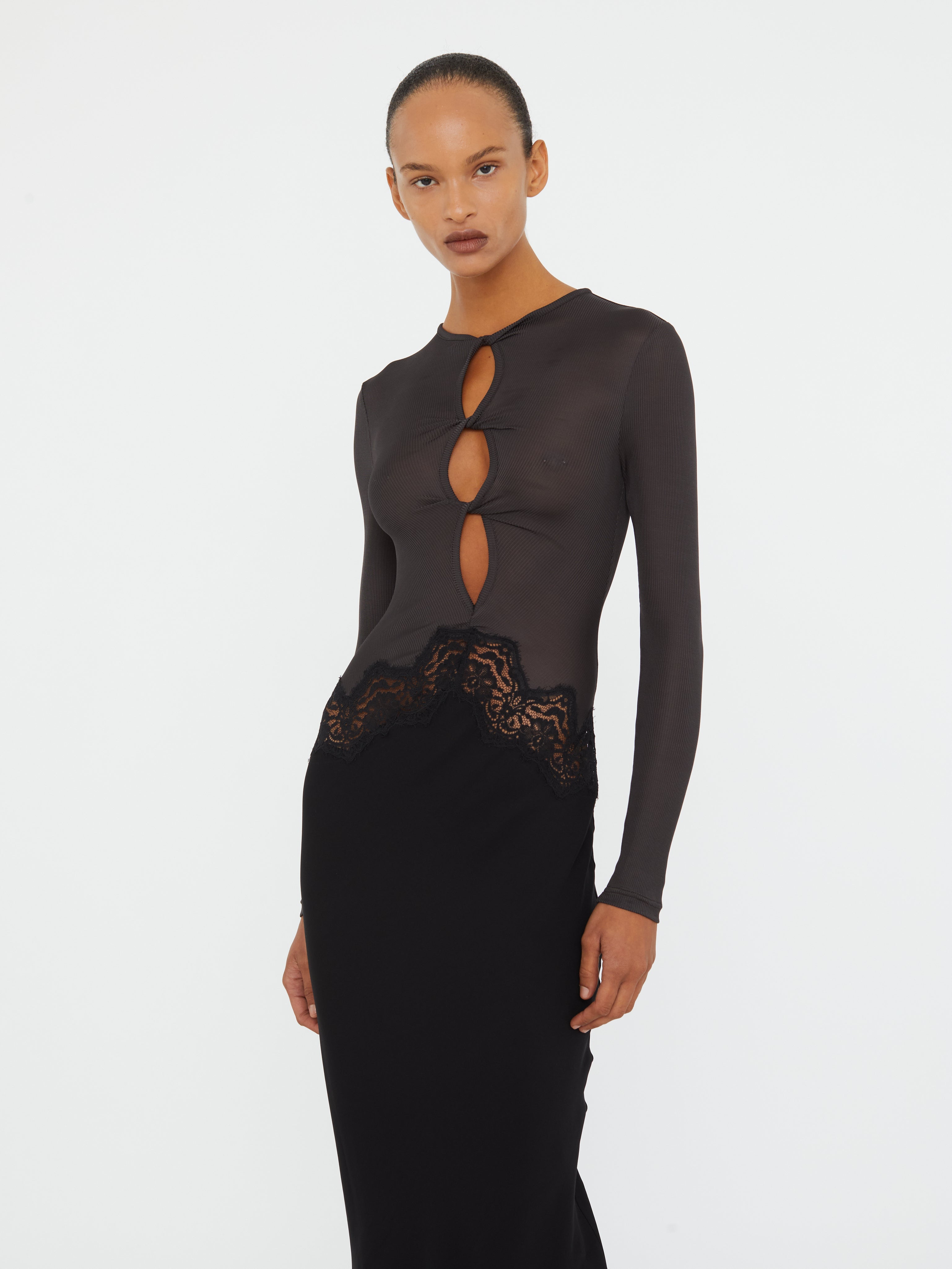 Open Twist Verner Lace Long Sleeve Dress