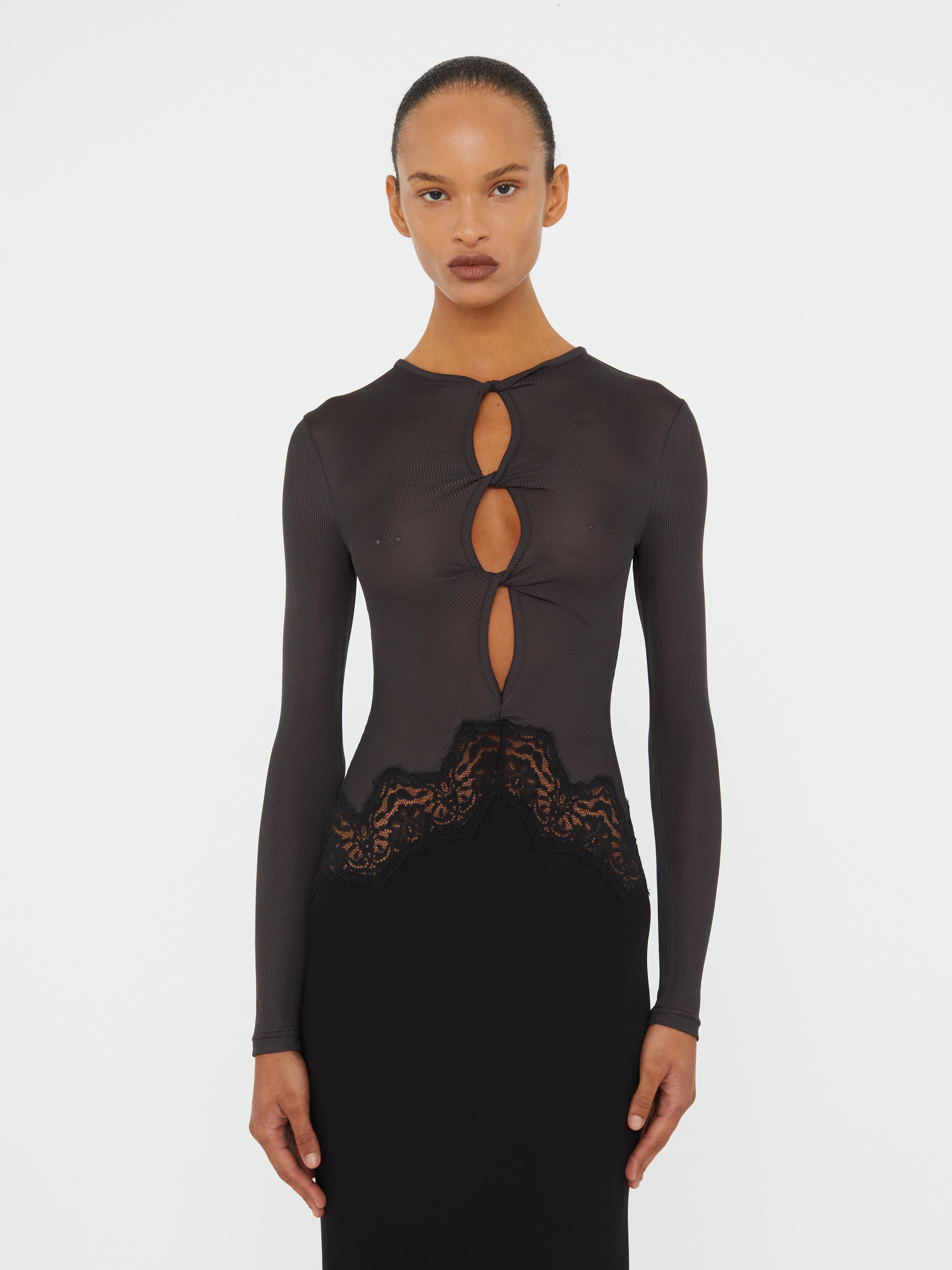 Open Twist Verner Lace Long Sleeve Dress