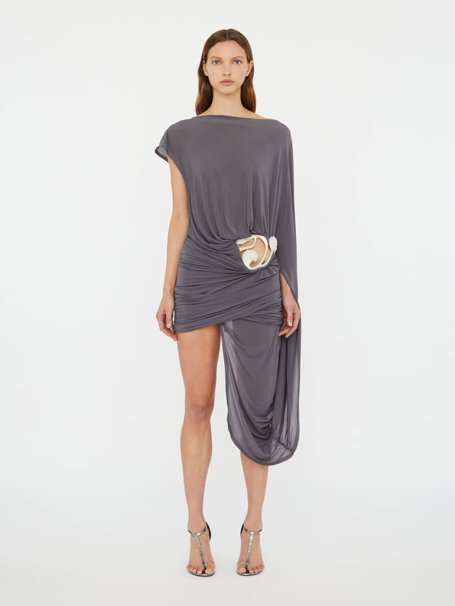 Sculptured Extended Loop Mini Dress