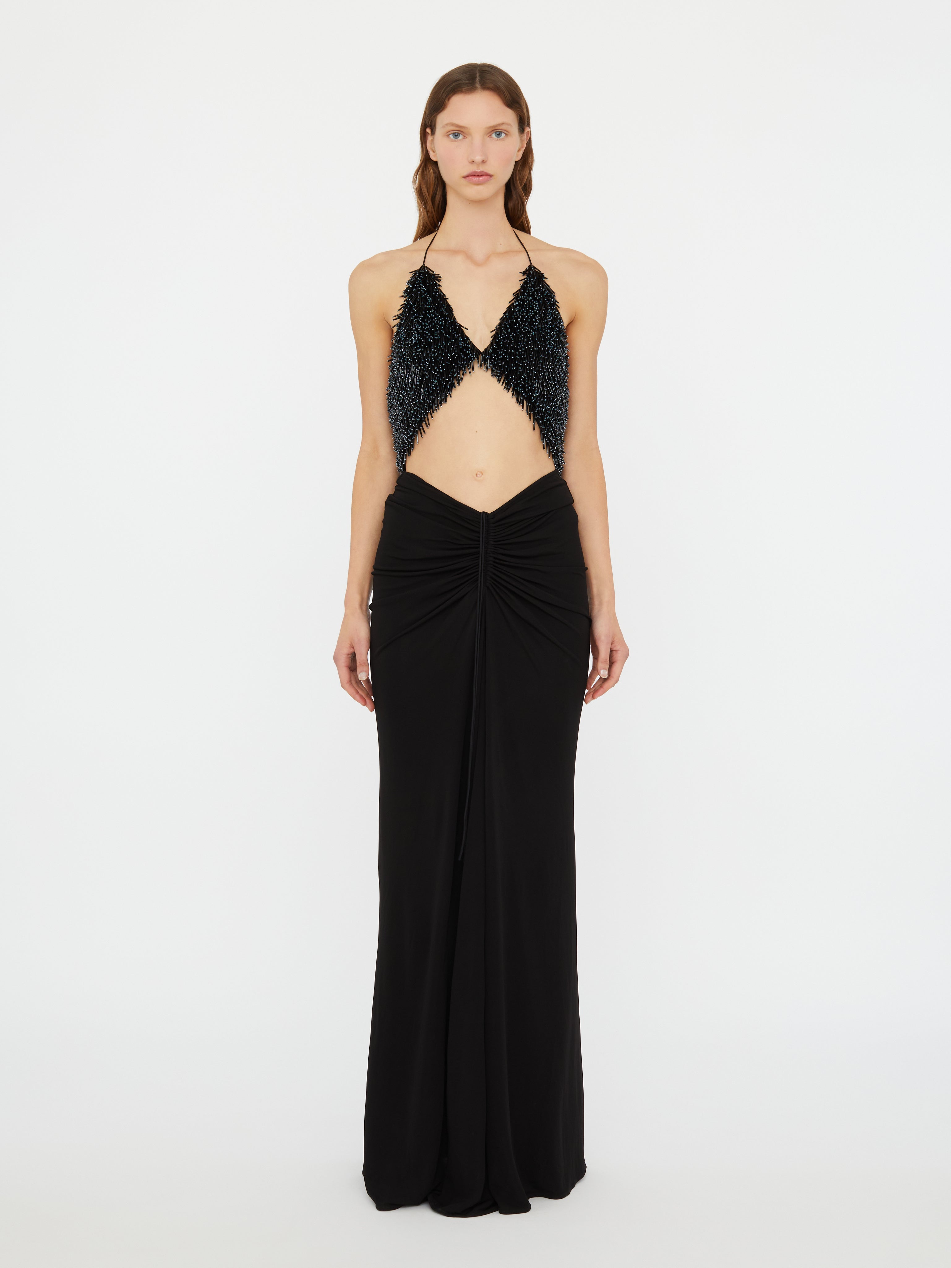 Tiered Thorn Beaded Disconnect Dress