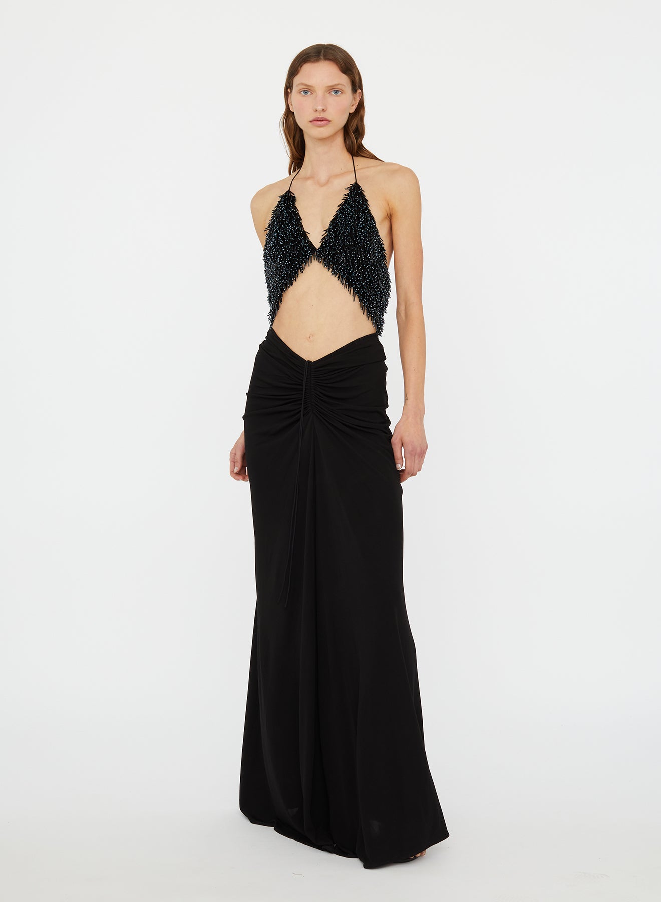 Tiered Thorn Beaded Disconnect Dress