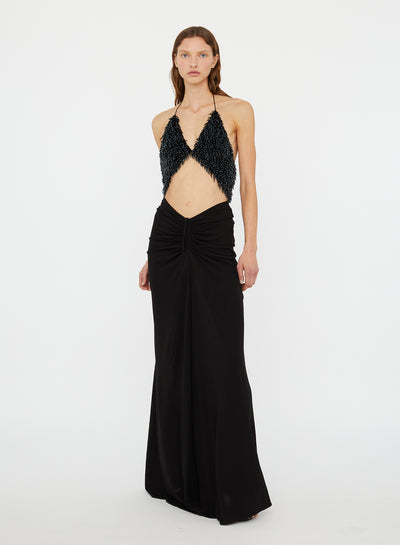 Tiered Thorn Beaded Disconnect Dress