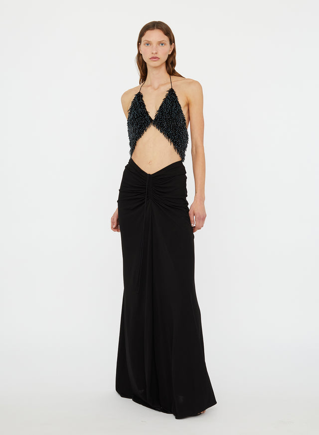 Tiered Thorn Beaded Disconnect Dress