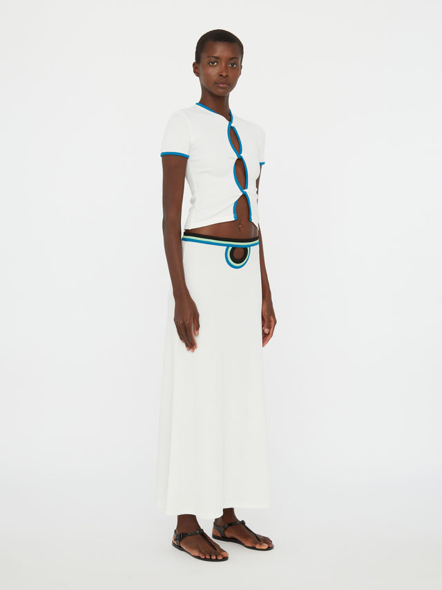 Open Twist Contrast Bind Tee