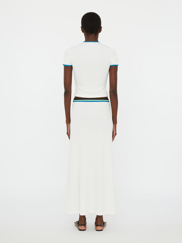 Open Twist Contrast Bind Tee