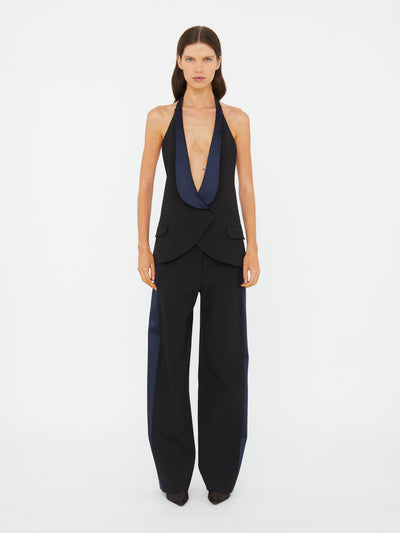Tuxedo Contrast Wool Vest