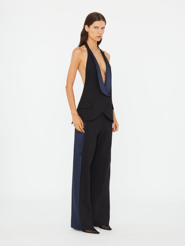 Tuxedo Contrast Wool Vest