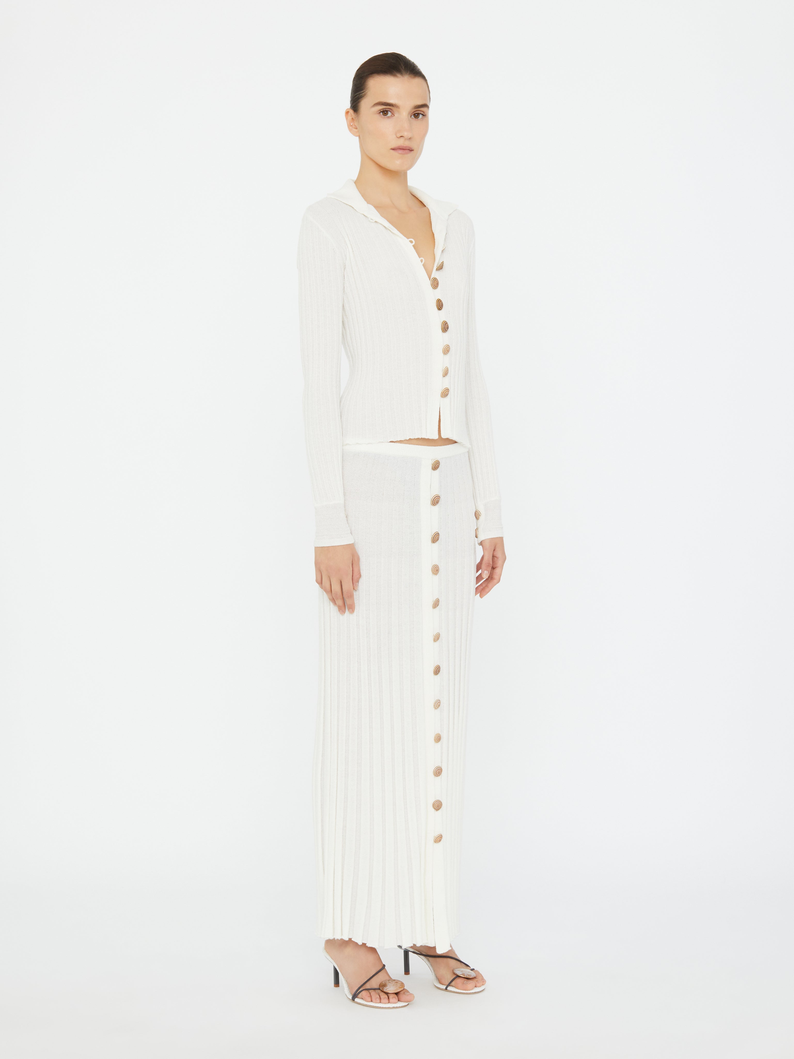 Sundial Shell Ribbed Knit Cardigan