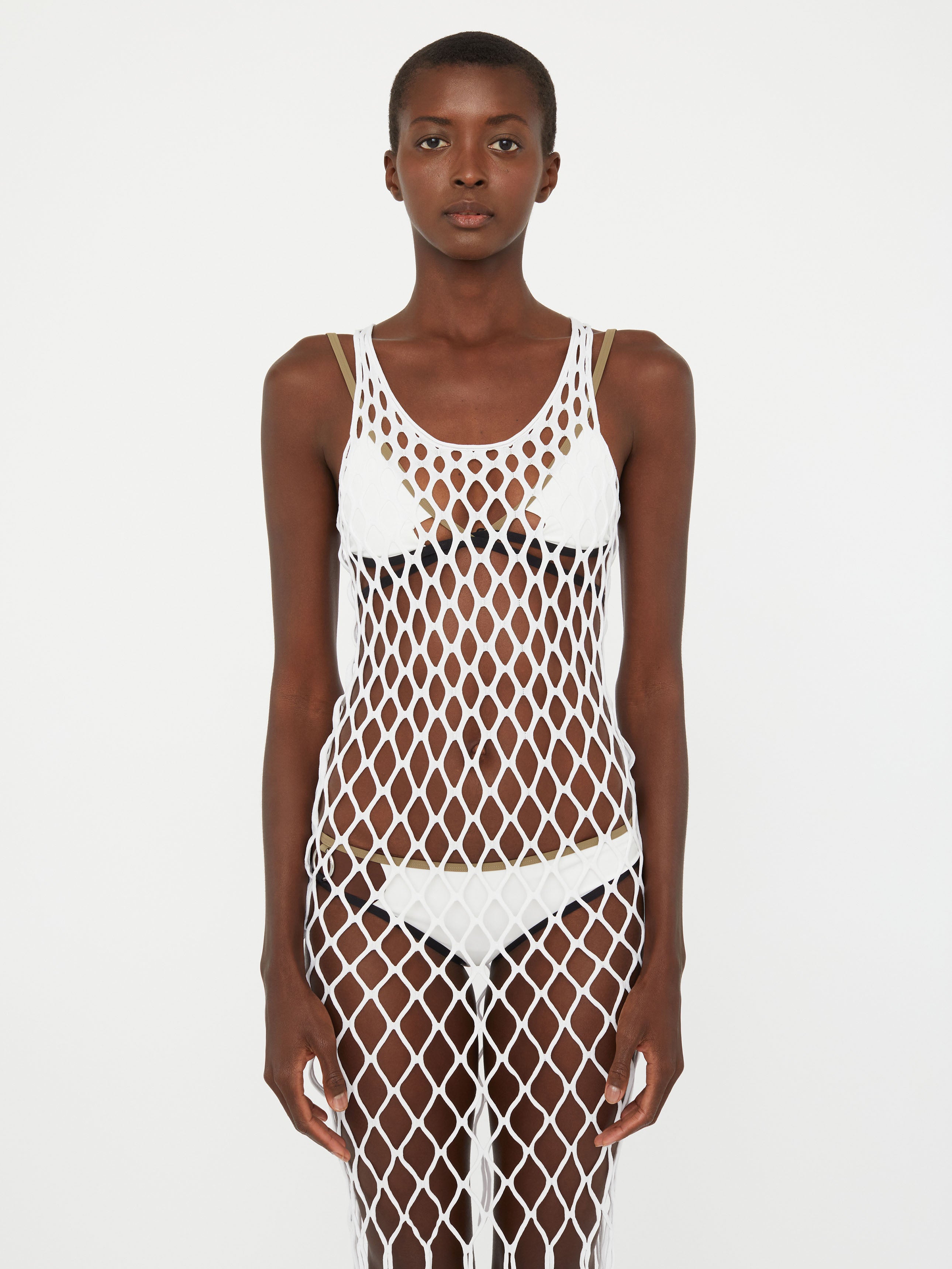 Knitted Mesh Tank Dress