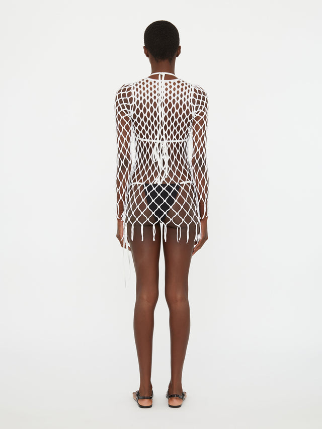 Knitted Mesh Mini Dress