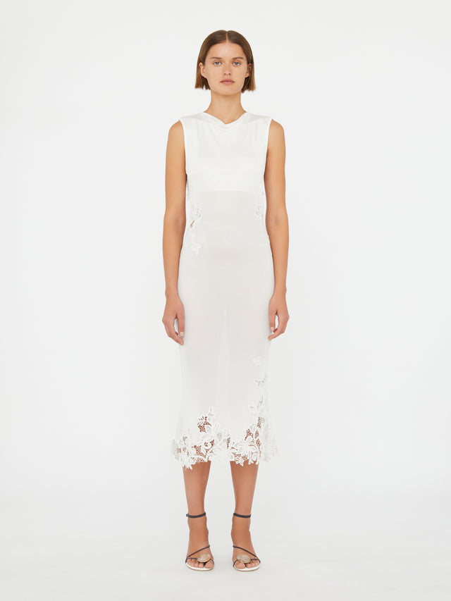 Hibiscus Embroidered Rib Dress