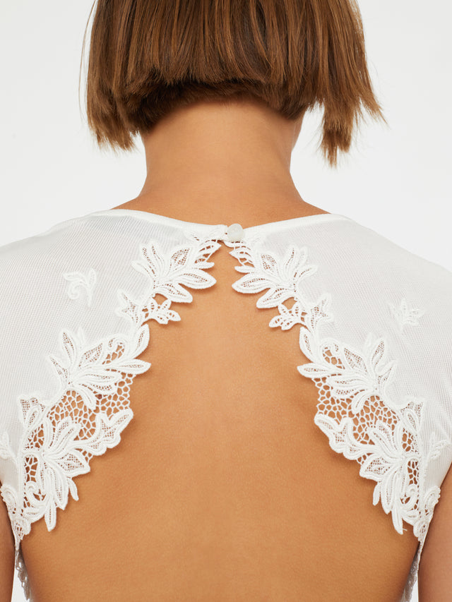 Hibiscus Embroidered Rib Dress