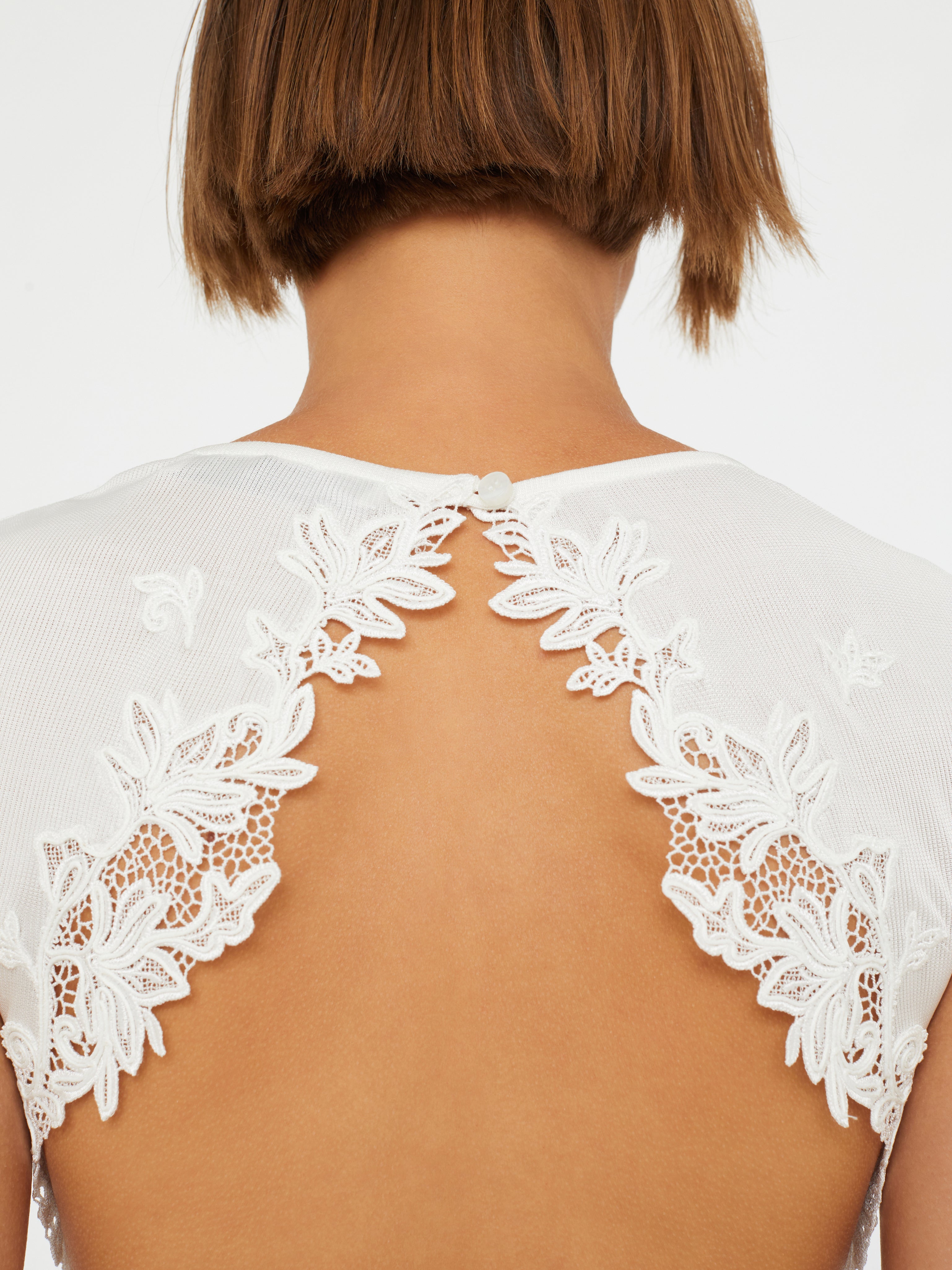Hibiscus Embroidered Rib Dress