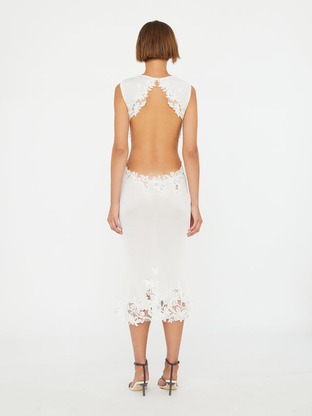 Hibiscus Embroidered Rib Dress