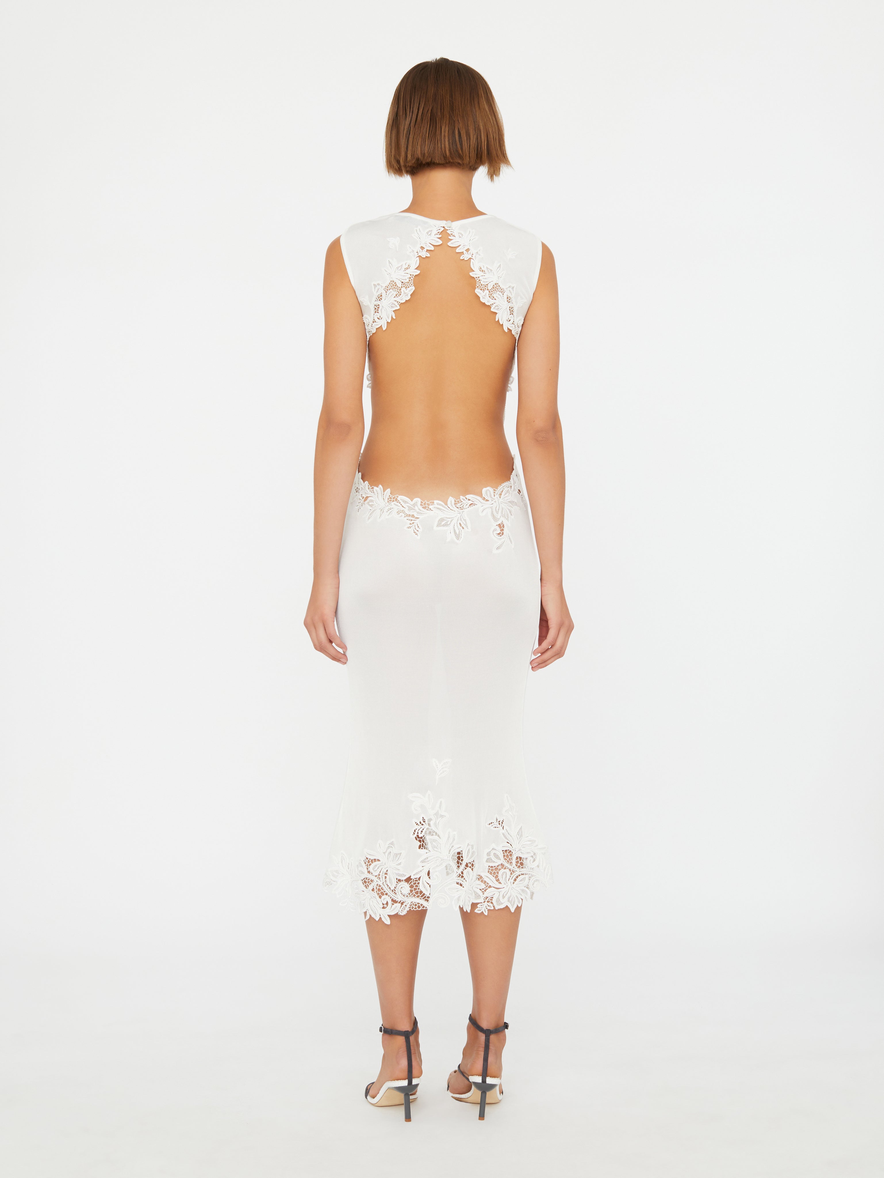 Hibiscus Embroidered Rib Dress
