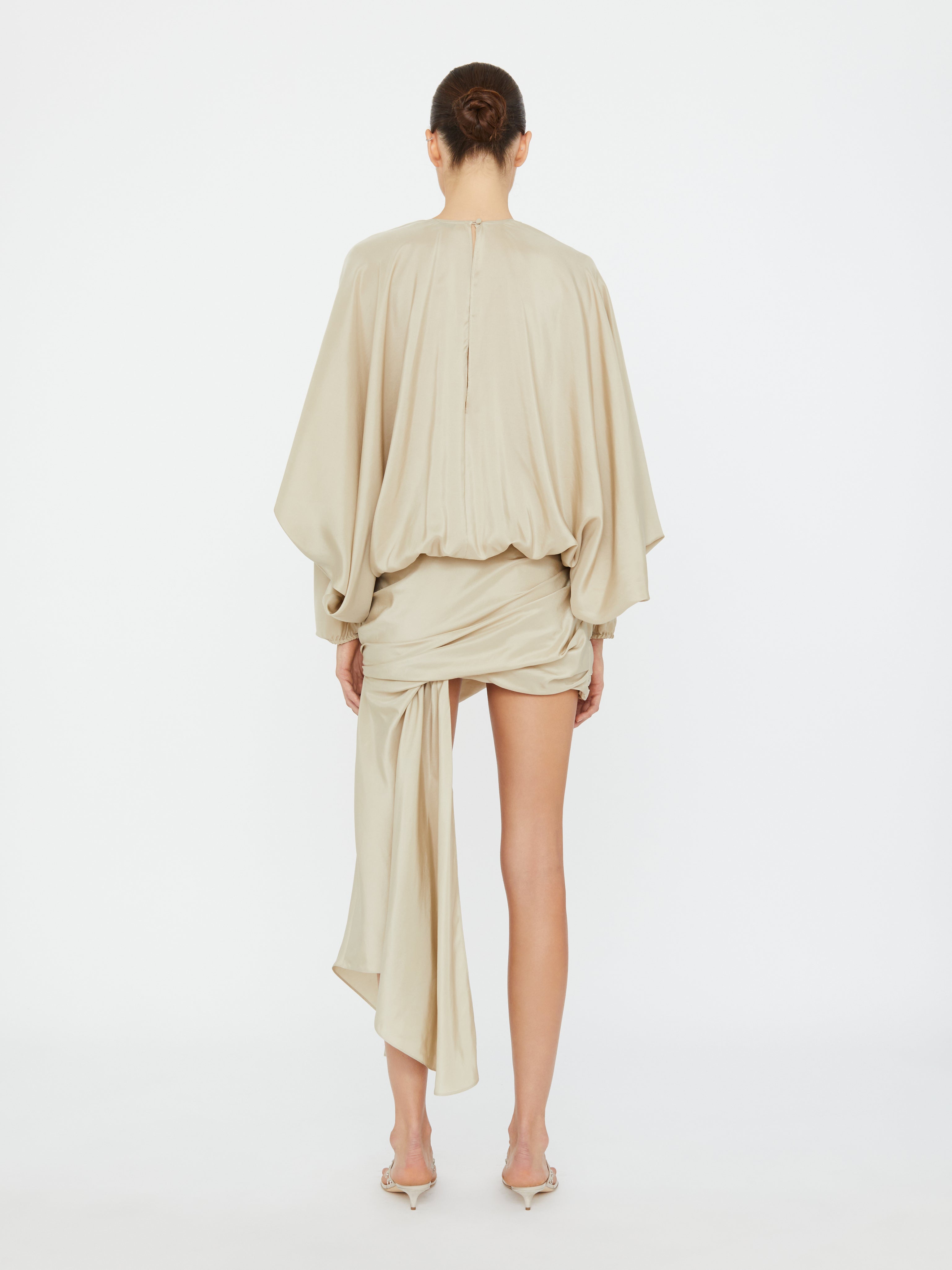 Parachute Silk Drape Mini Dress