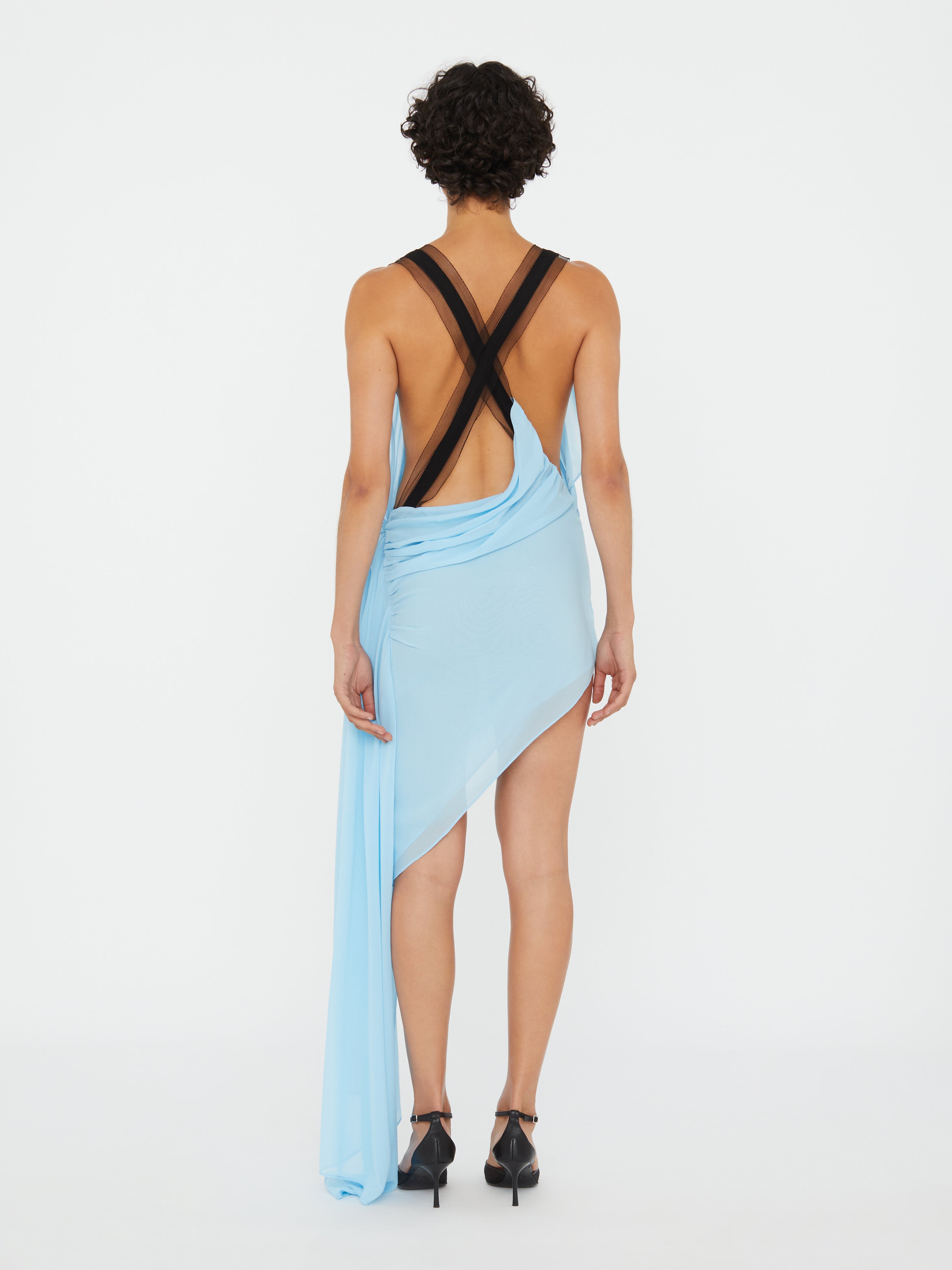 Framed Floating Silk Dress