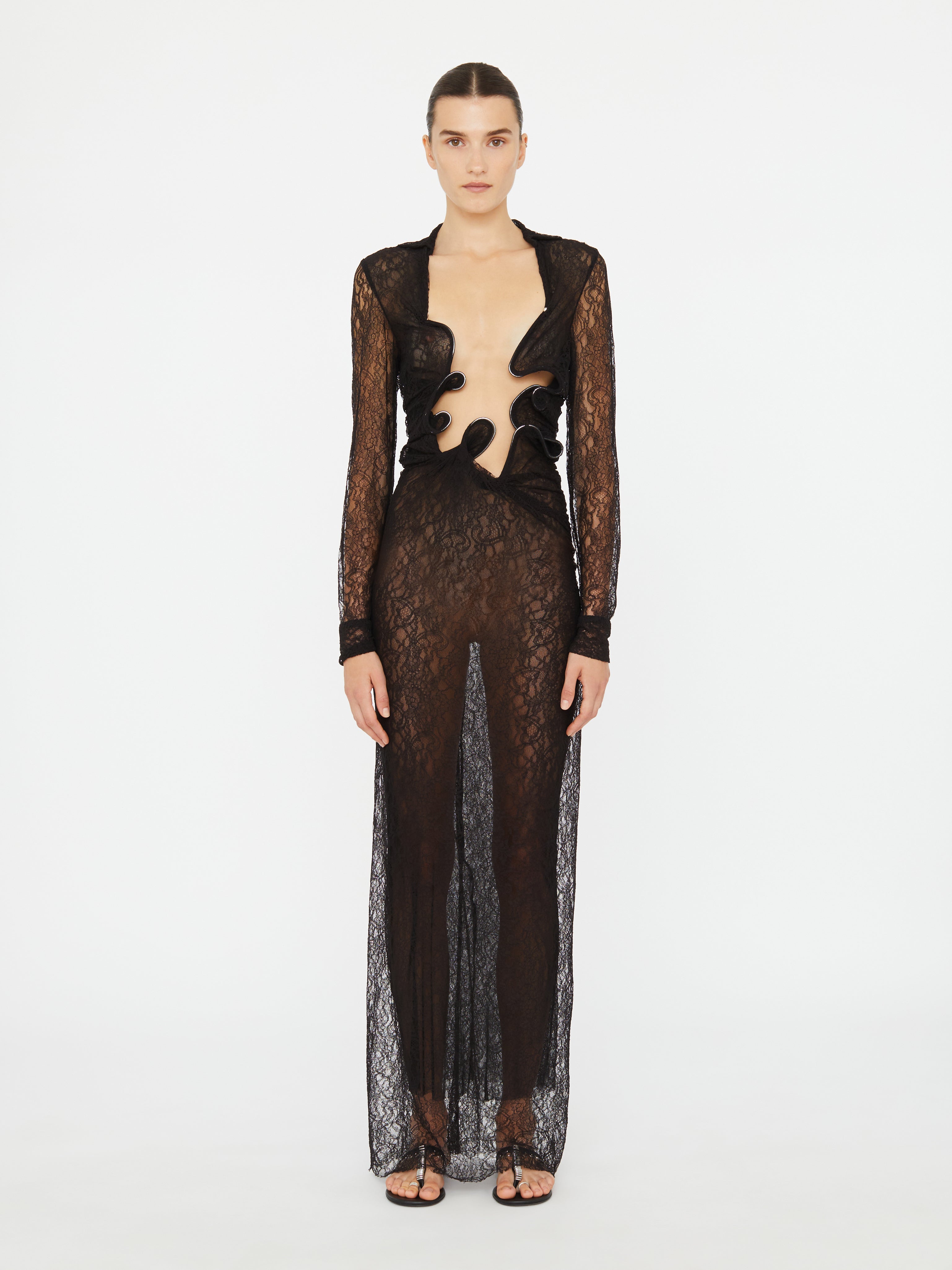 Lace Venus Plunge Shirt Dress
