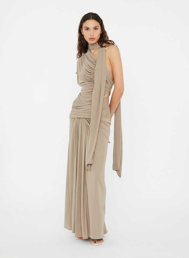 Aiba Draped Jersey Skirt