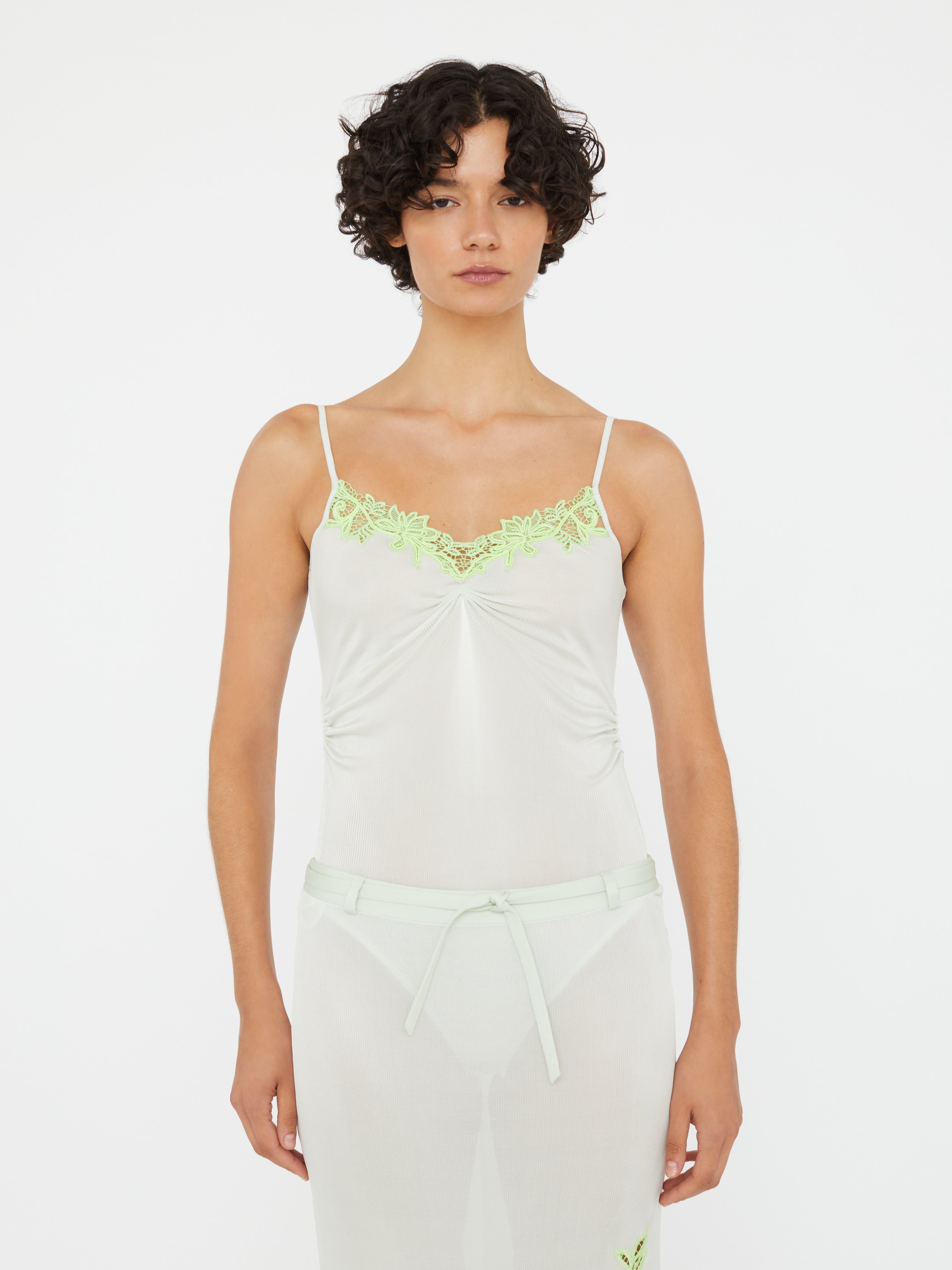 Hibiscus Embroidered Rib Bodysuit