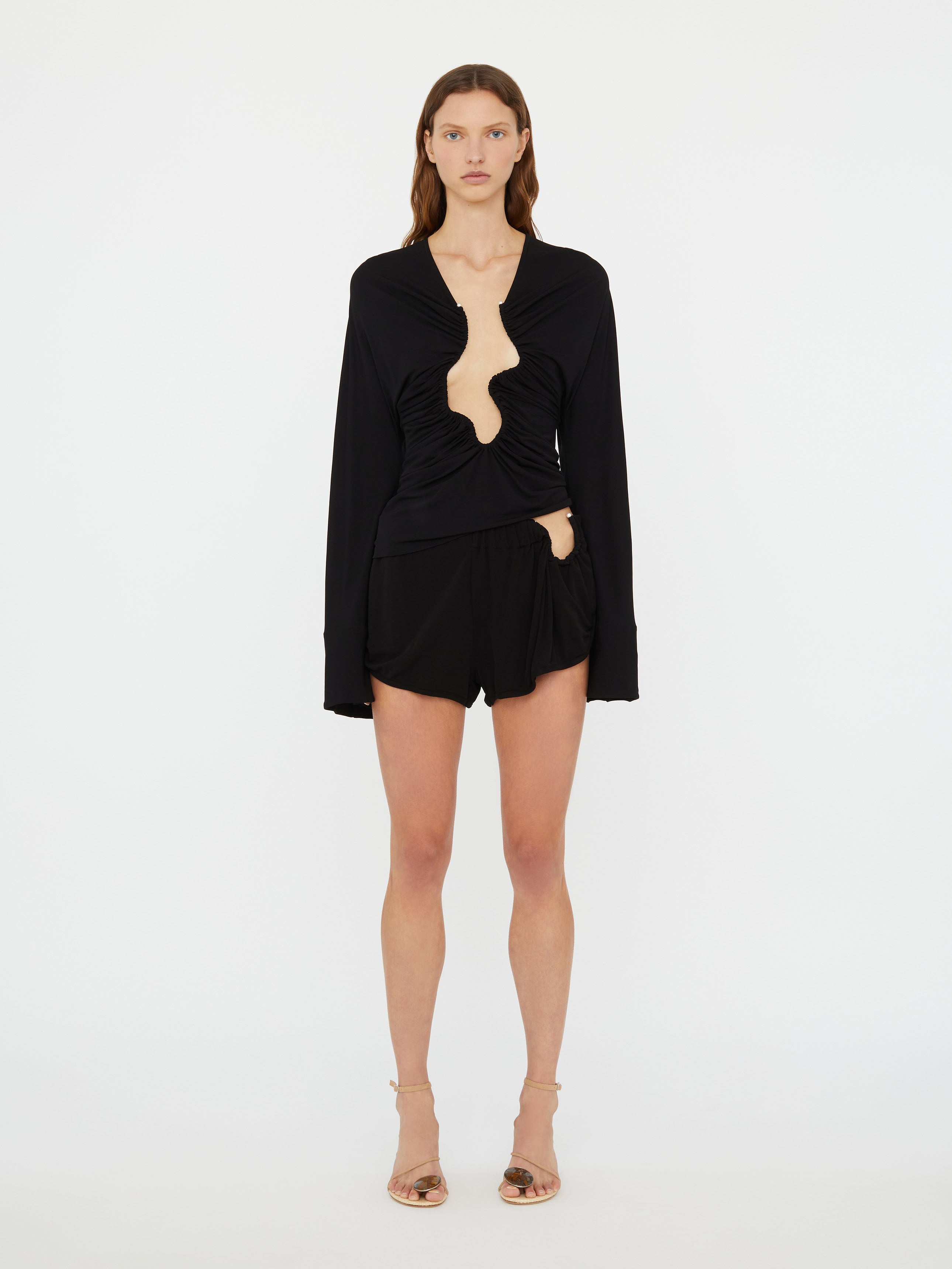 Ruched Crescent Jersey Boxer Short