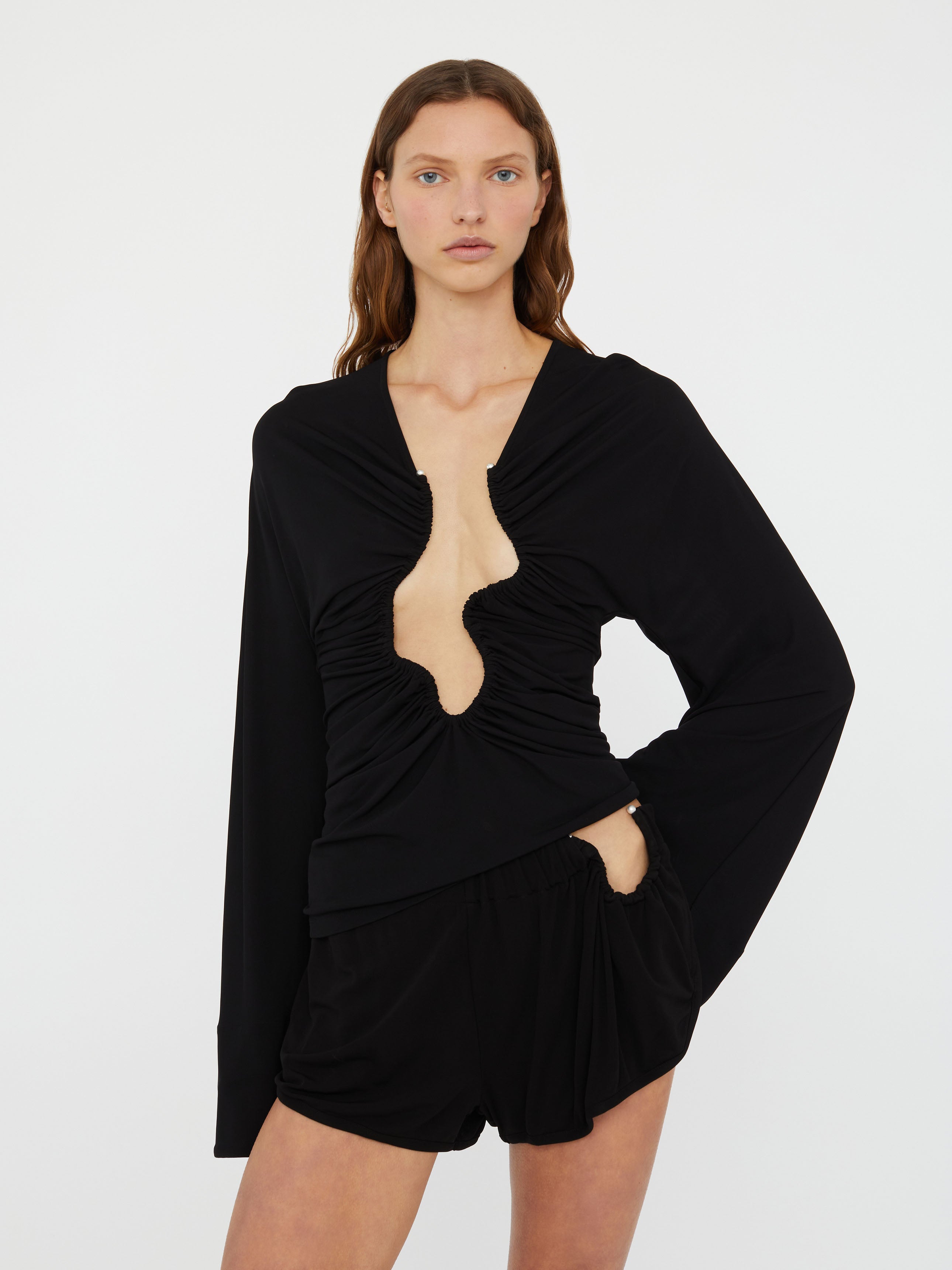 Ruched Crescent Jersey Boxer Short
