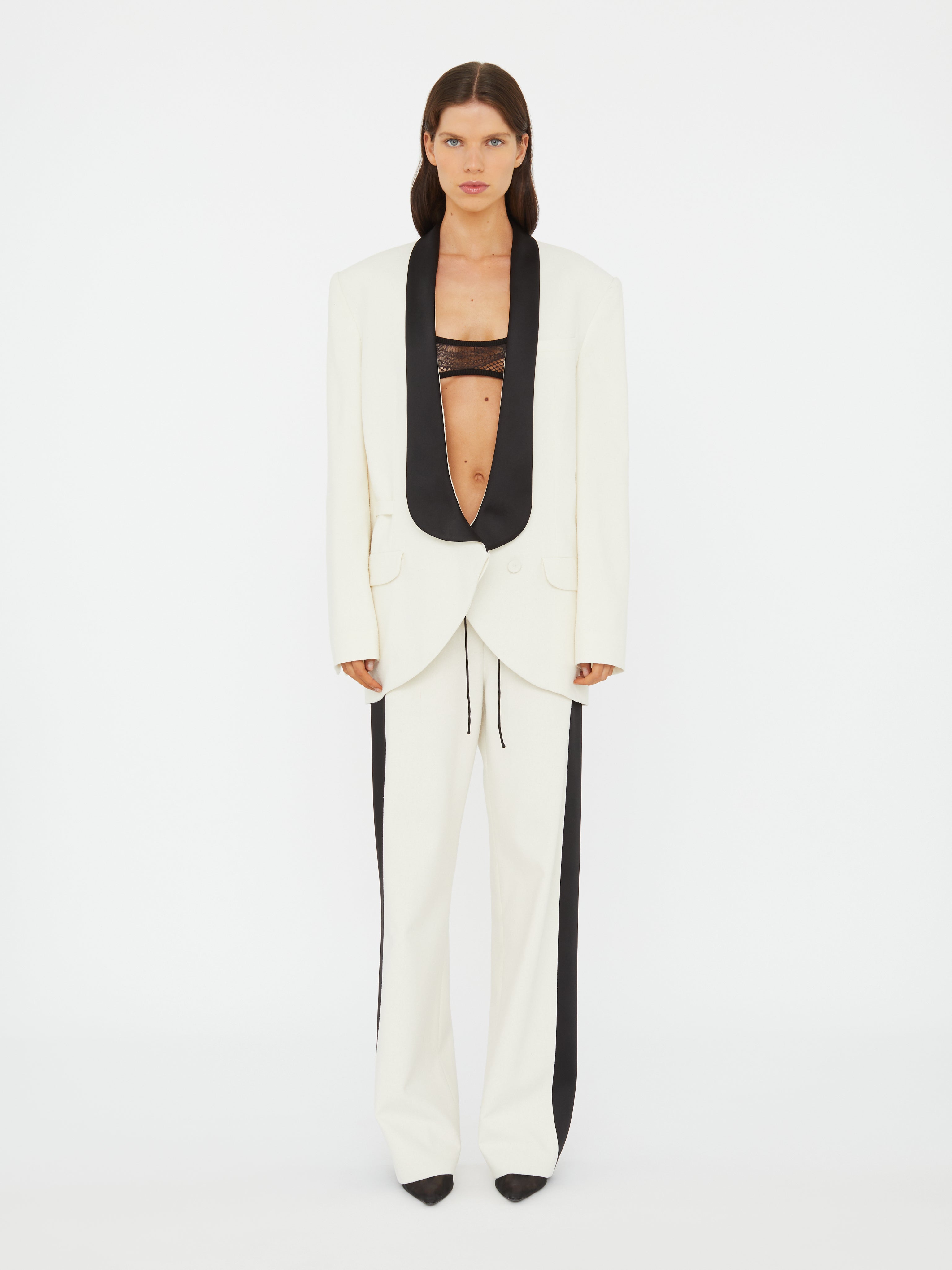 Tuxedo Contrast Silk Blazer