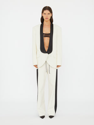 Tuxedo Contrast Silk Blazer