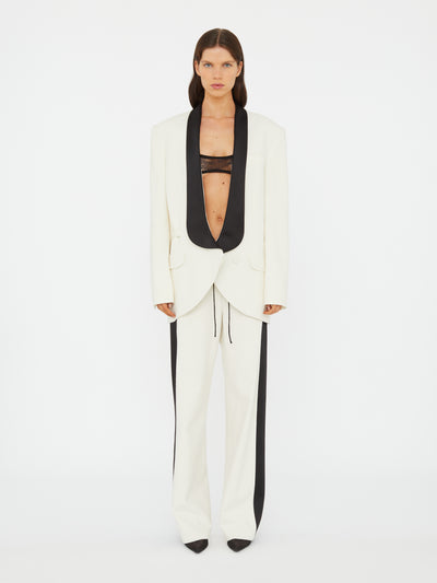 Tuxedo Contrast Silk Blazer