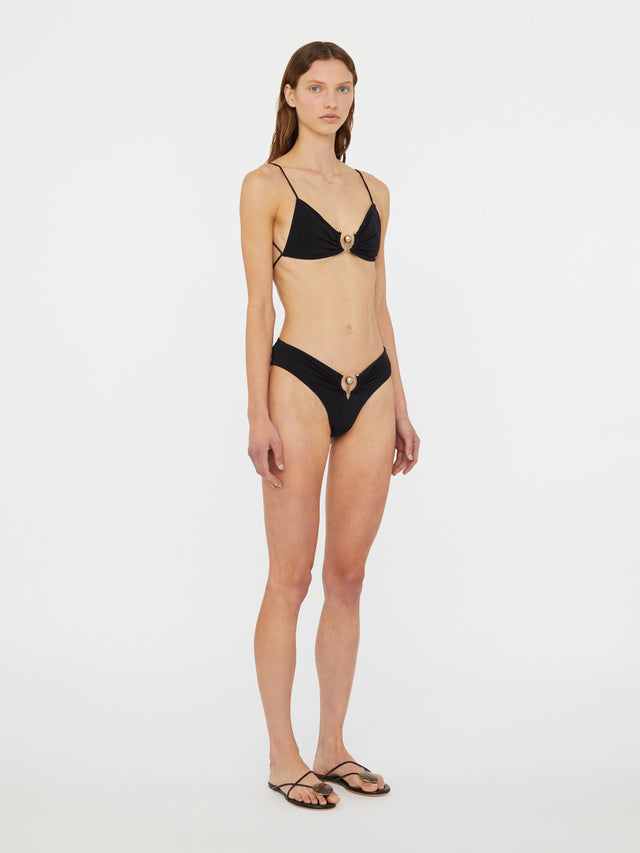 Ruched Orbit Triangle Bikini Top