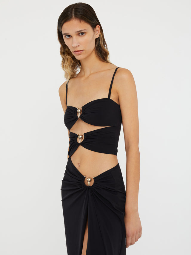Ruched Orbit Split Dress