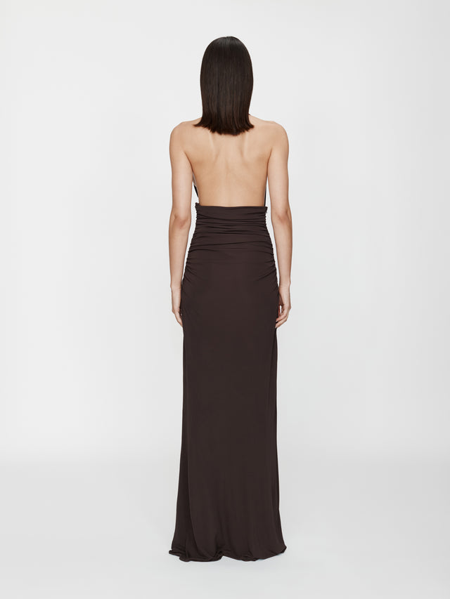 Draped Cummerbund Jersey Dress