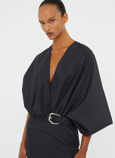 Swaddled Taffeta Dress
