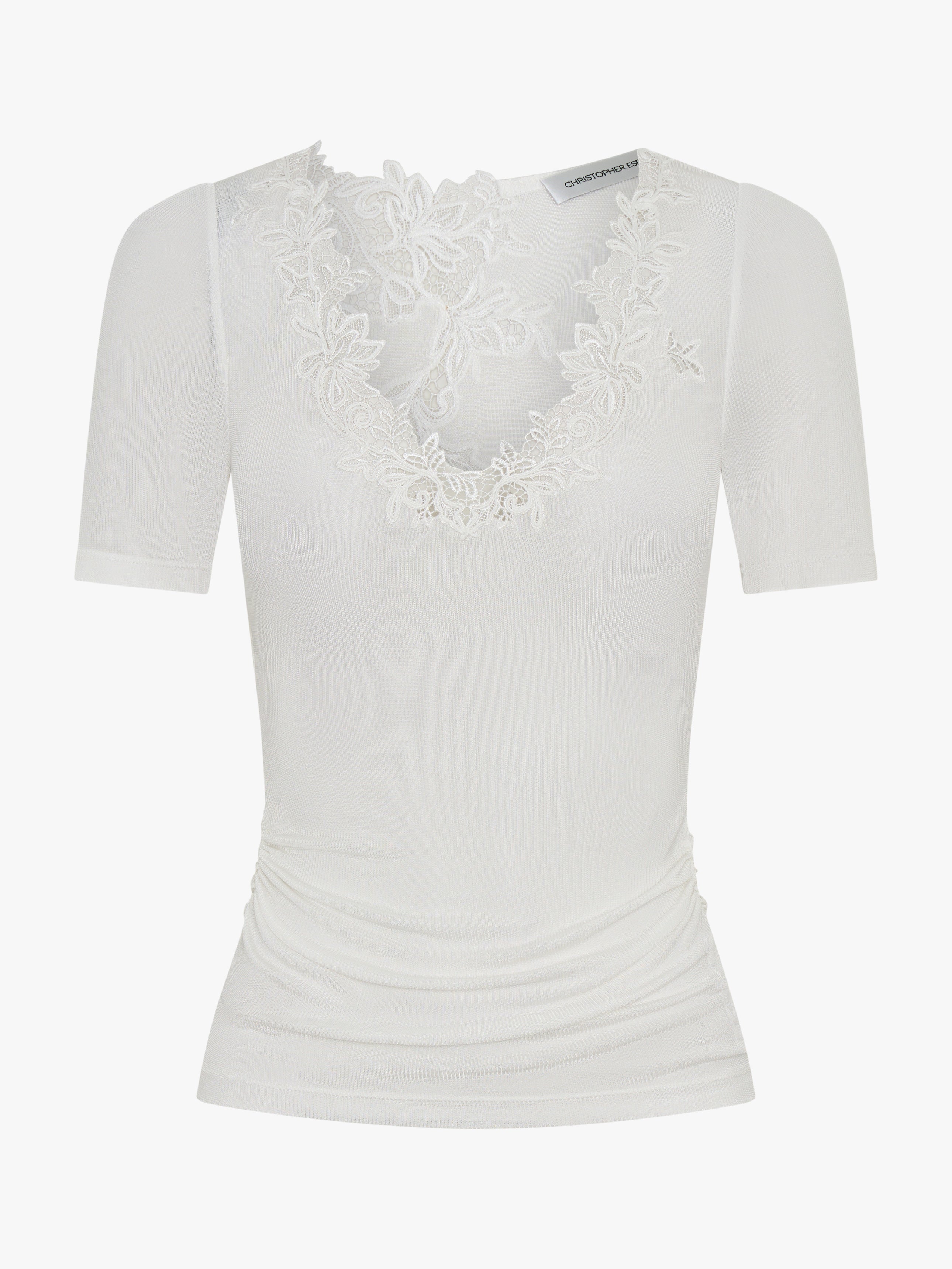 Hibiscus Embroidered Rib Tee