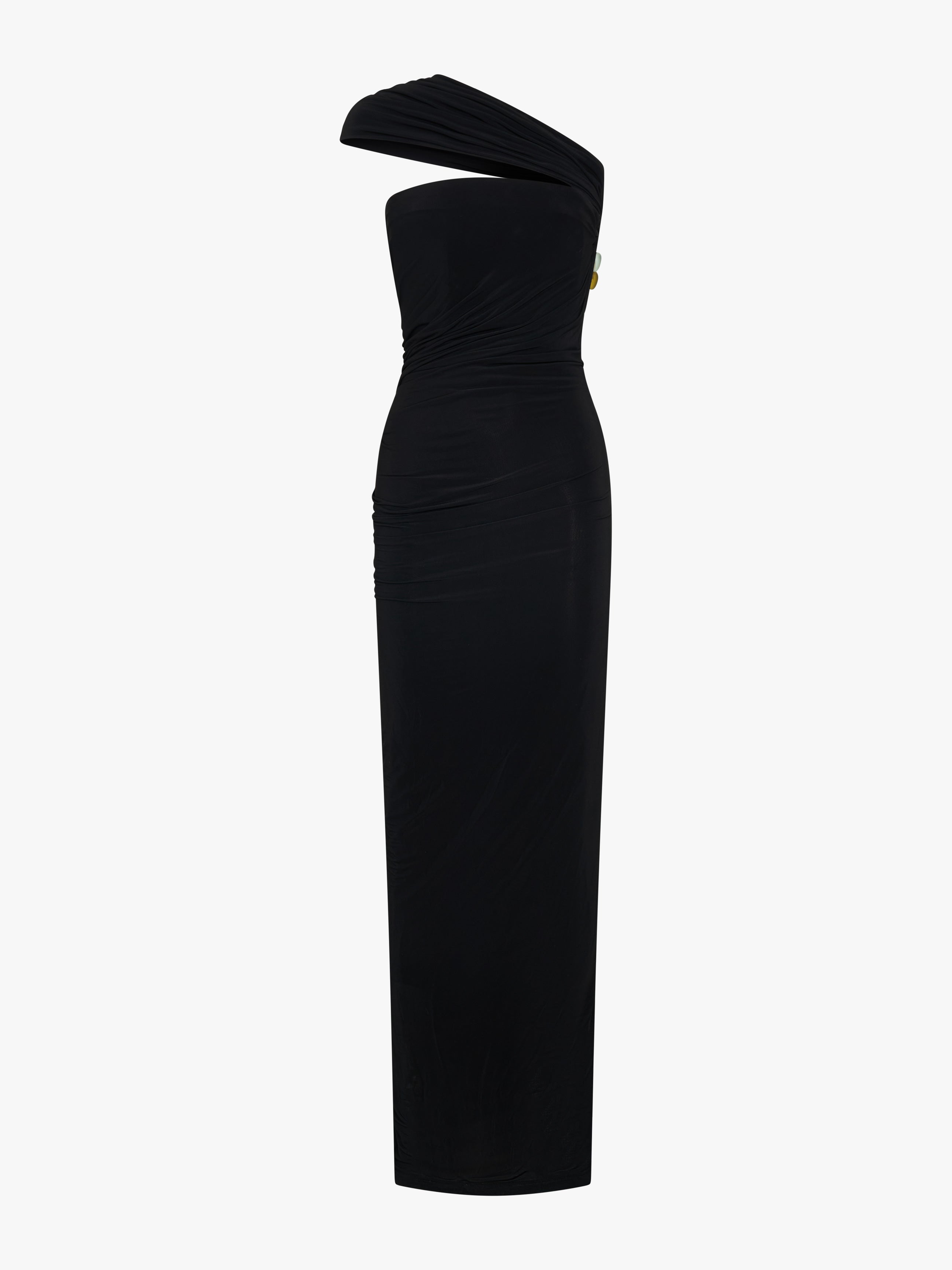 Beach Glass Draped Jersey Strapless Dress