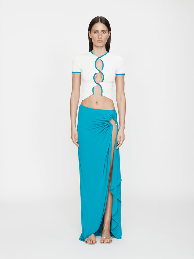 Ruched Crescent Skirt